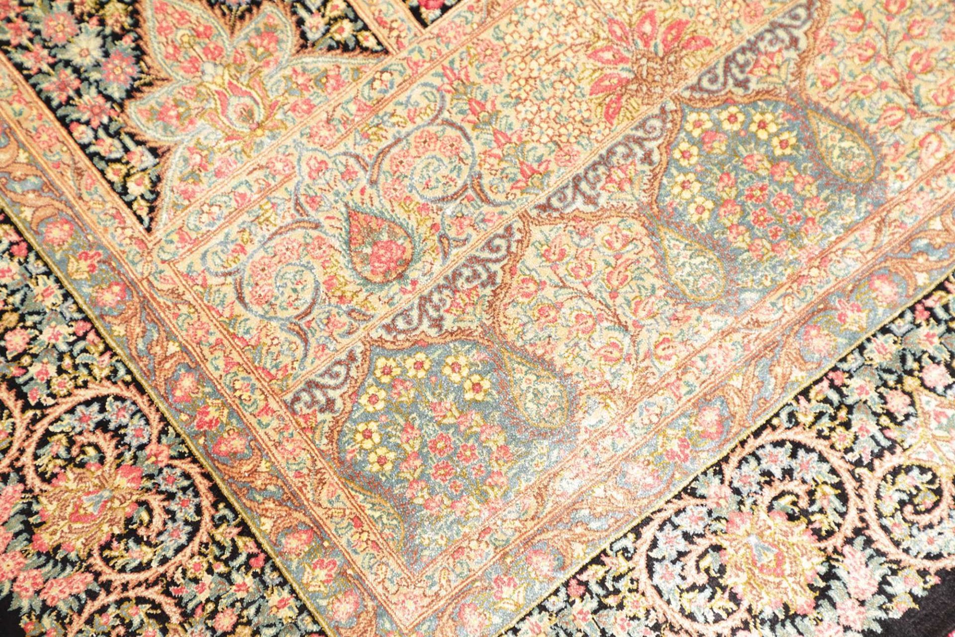 Qom Persian Rug — hand-knotted, 83 × 117 cm, Silk