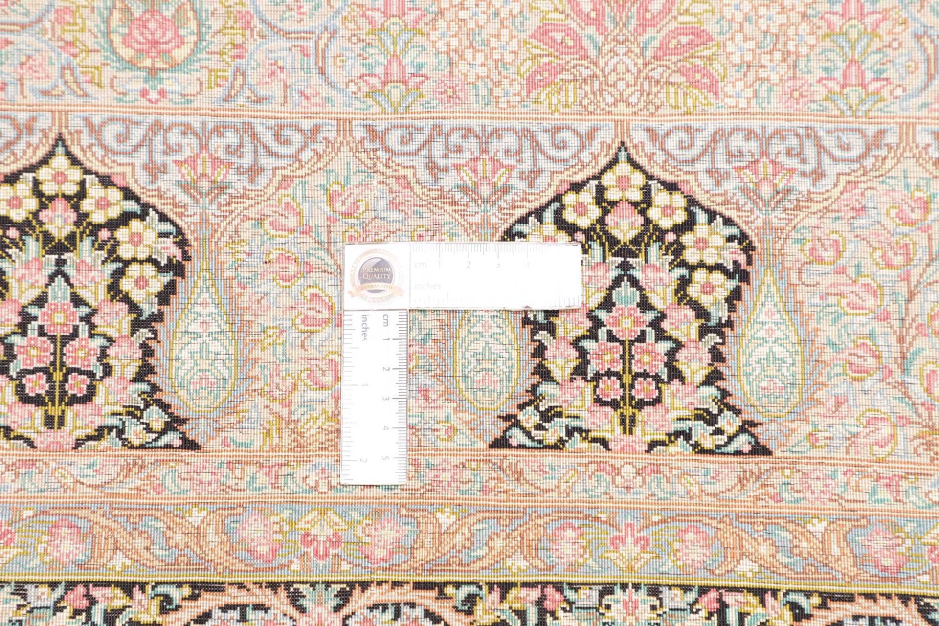 Qom Persian Rug — hand-knotted, 83 × 117 cm, Silk