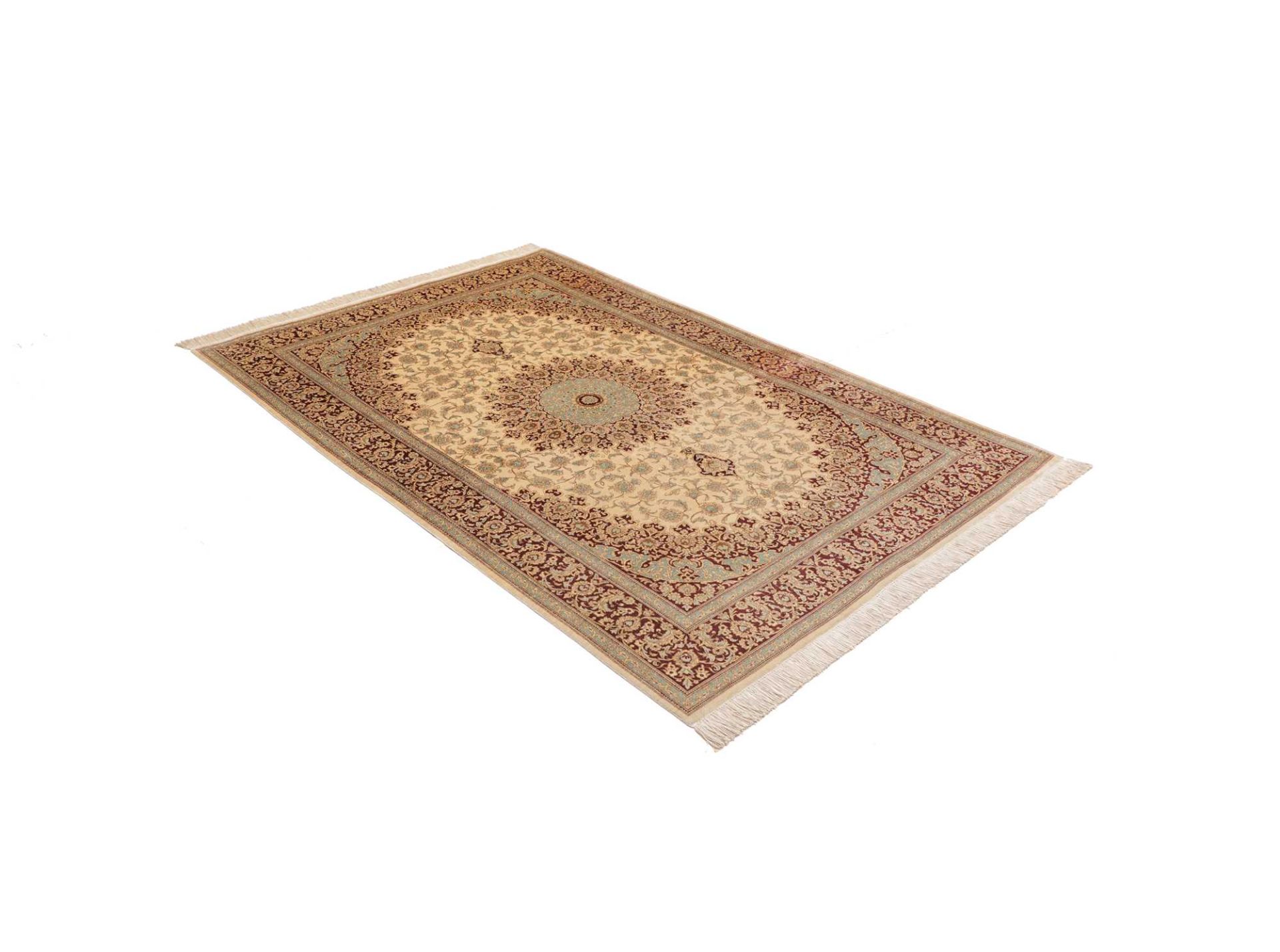 Qom Persian Rug 133 × 199 cm, Silk, hand-knotted