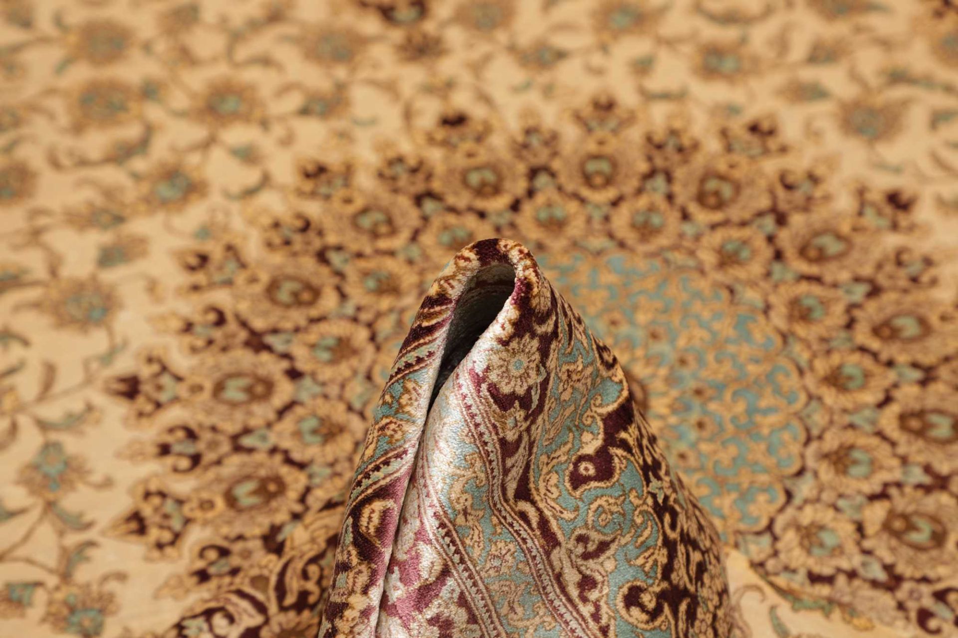 Qom Persian Rug 133 × 199 cm, Silk, hand-knotted