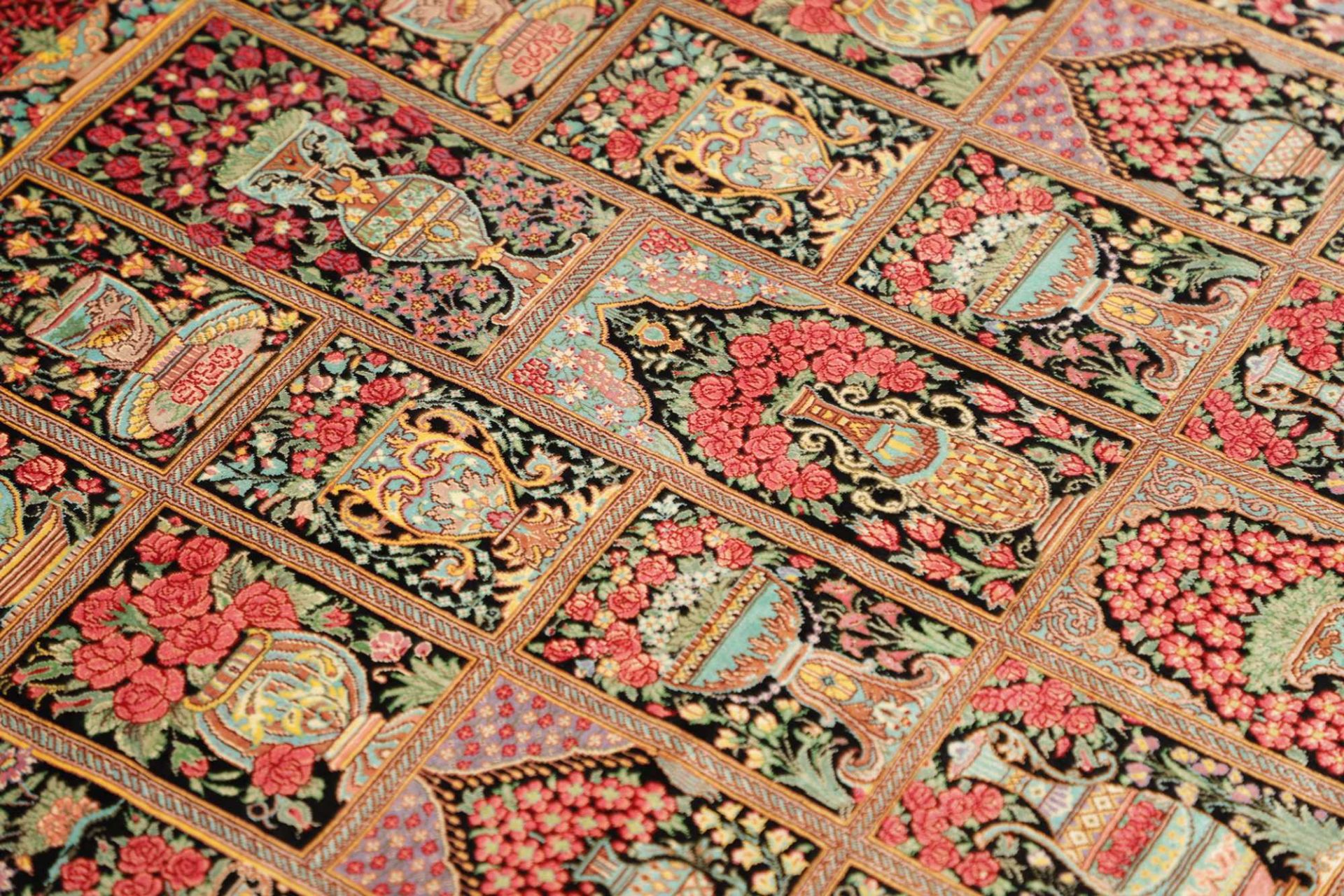 Hand-Knotted Silk Qom Persian Rug, 79 × 119 cm
