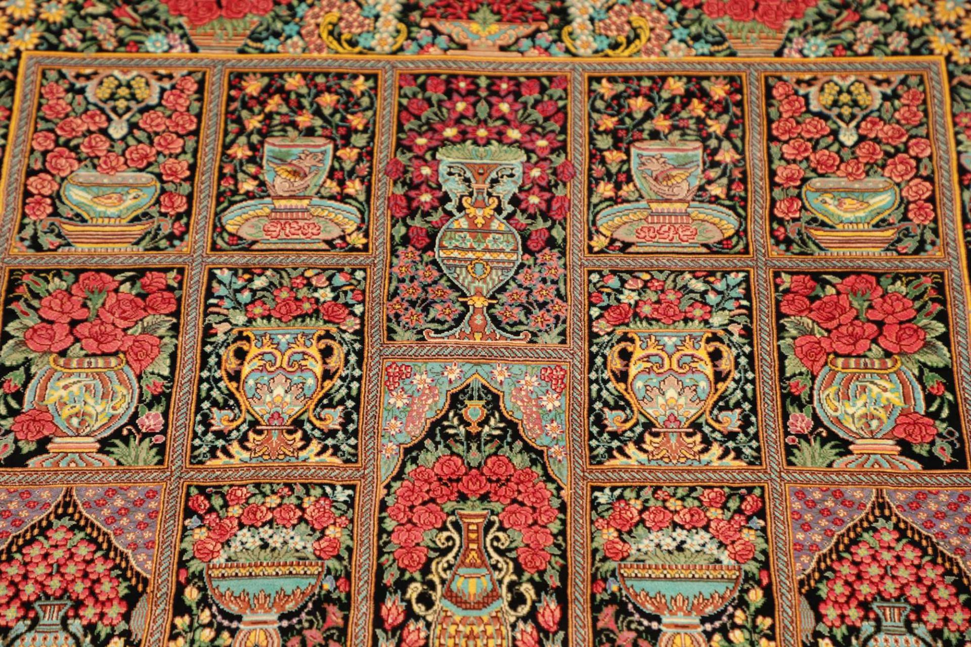Hand-Knotted Silk Qom Persian Rug, 79 × 119 cm