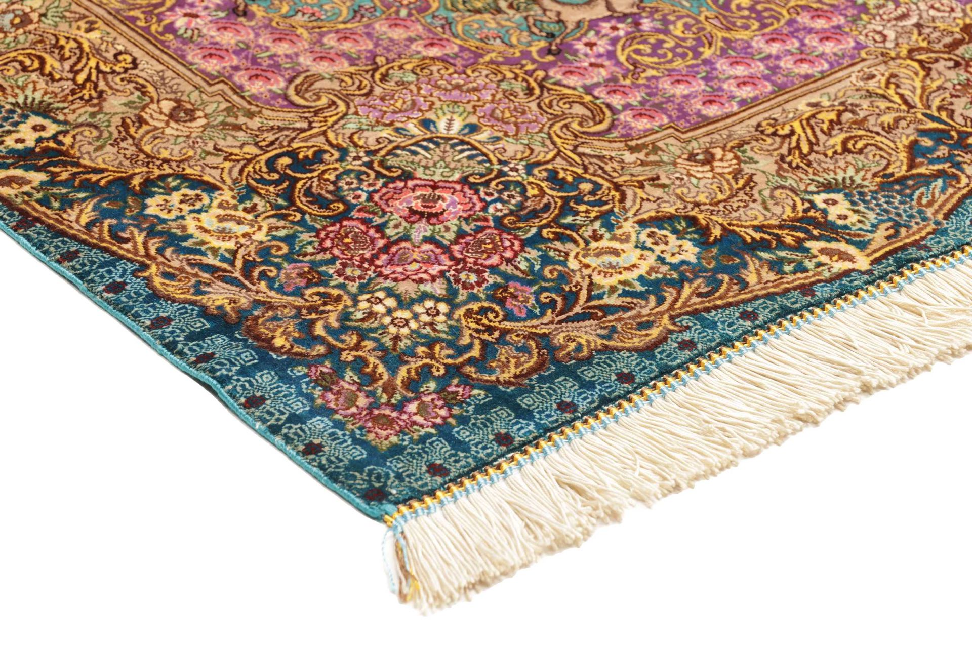 Qom Persian Rug 83 × 119 cm, Silk, hand-knotted