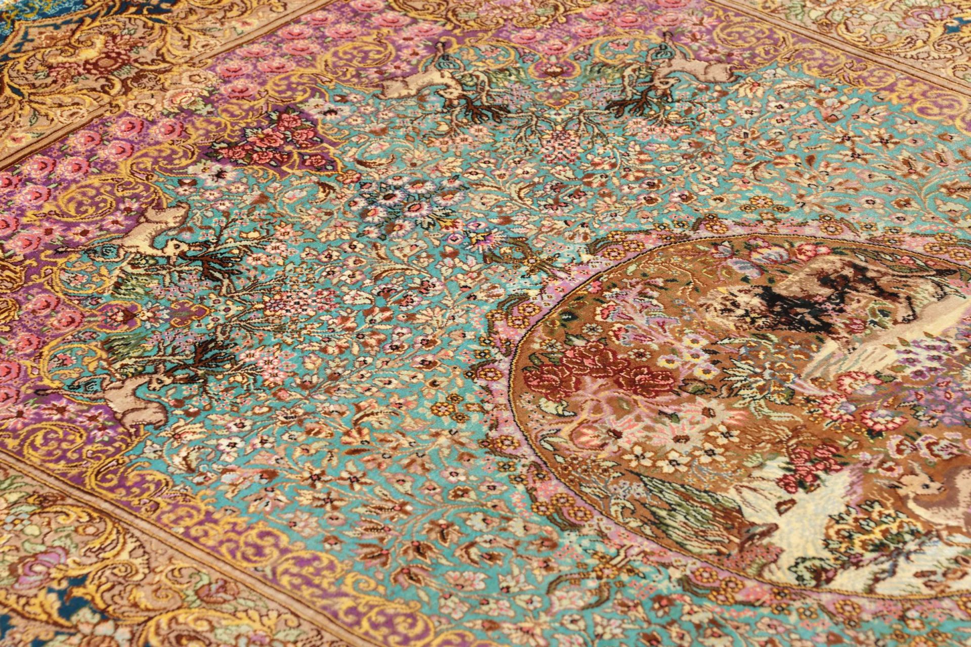 Qom Persian Rug 83 × 119 cm, Silk, hand-knotted