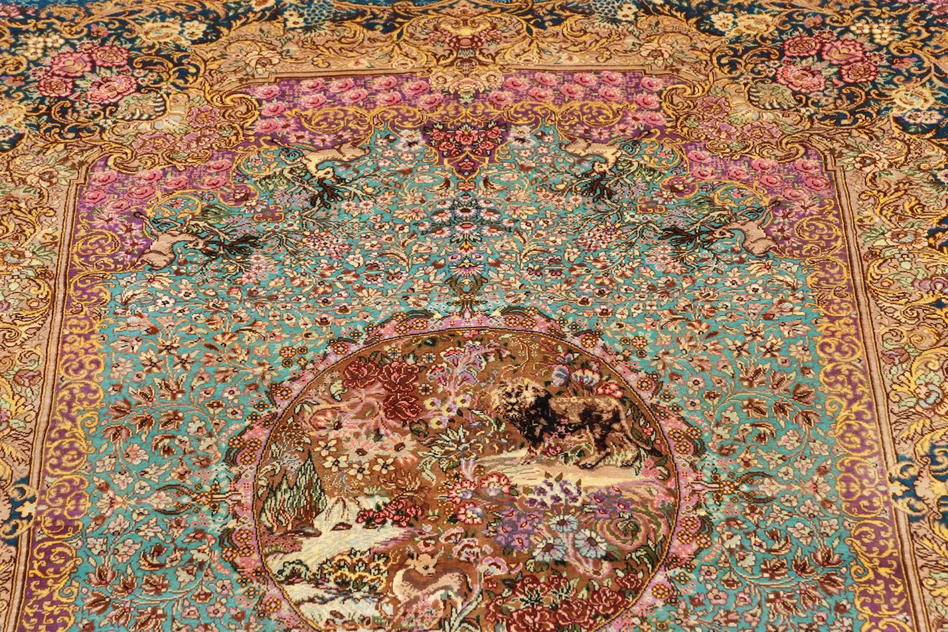 Qom Persian Rug 83 × 119 cm, Silk, hand-knotted