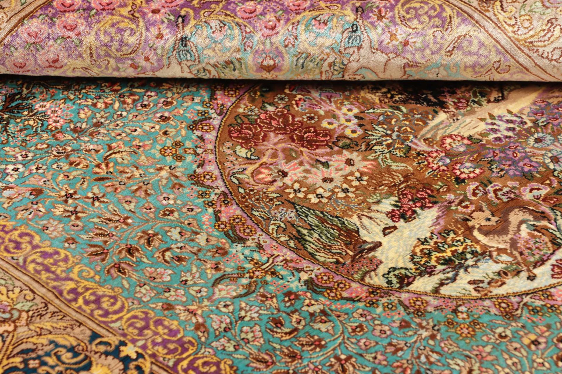 Qom Persian Rug 83 × 119 cm, Silk, hand-knotted