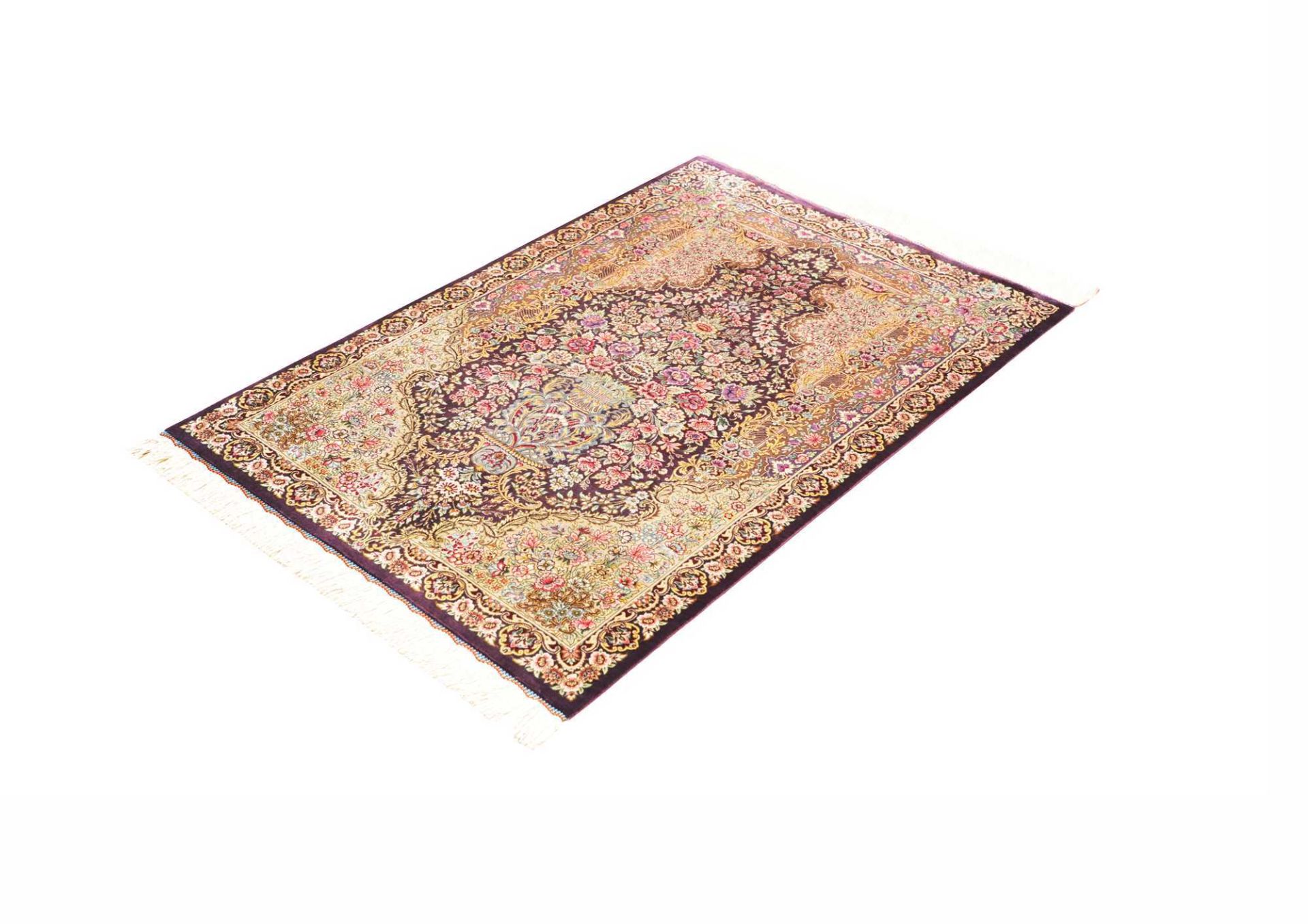 Qom Persian Rug 80 × 116 cm, Silk, hand-knotted