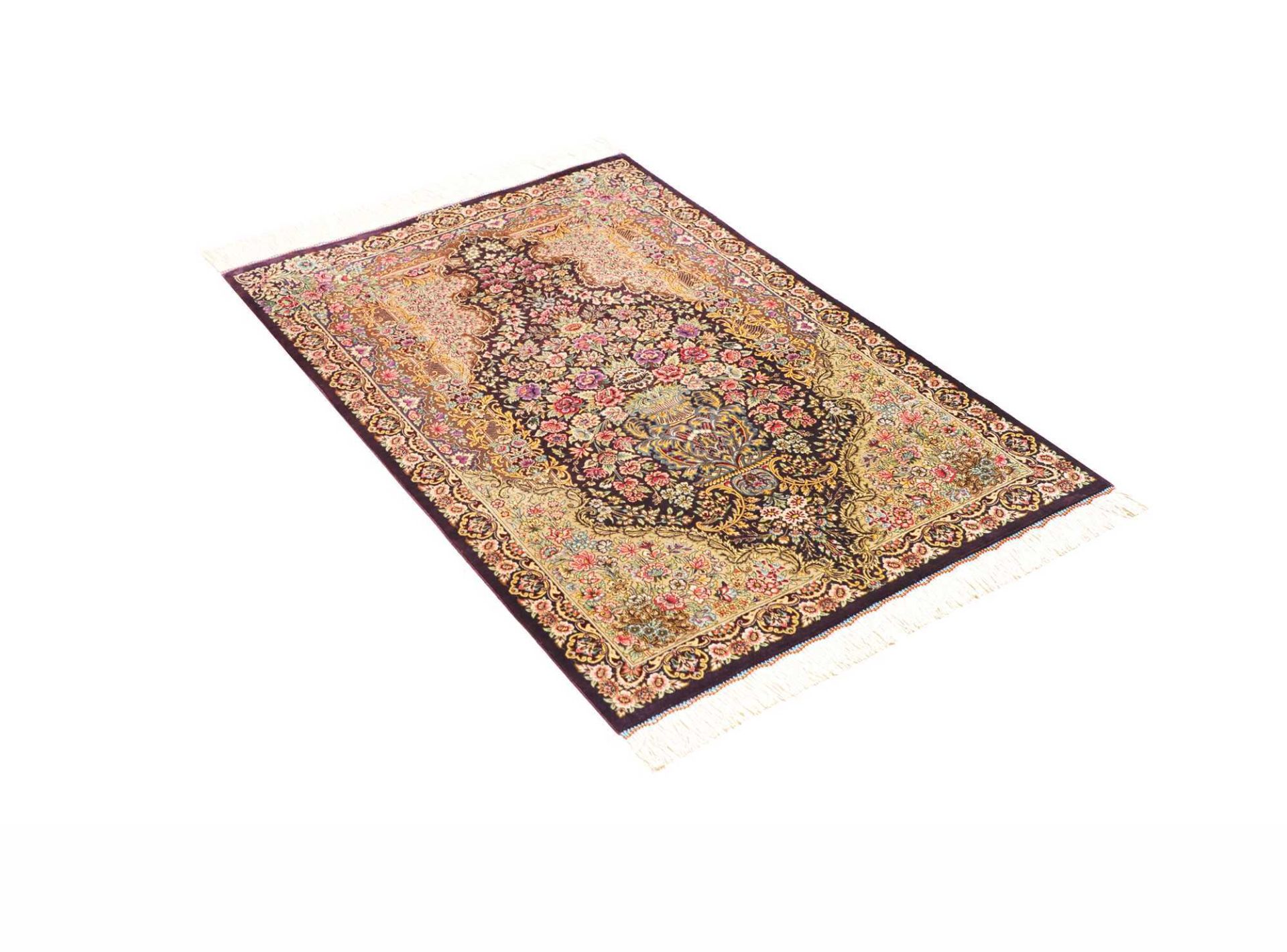 Qom Persian Rug 80 × 116 cm, Silk, hand-knotted