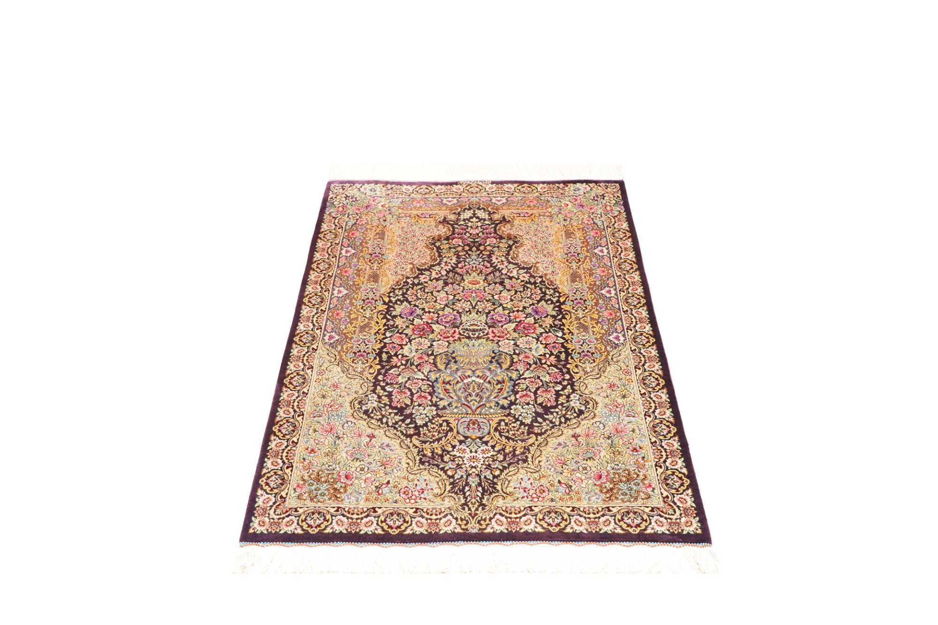 Qom Persian Rug 80 × 116 cm, Silk, hand-knotted