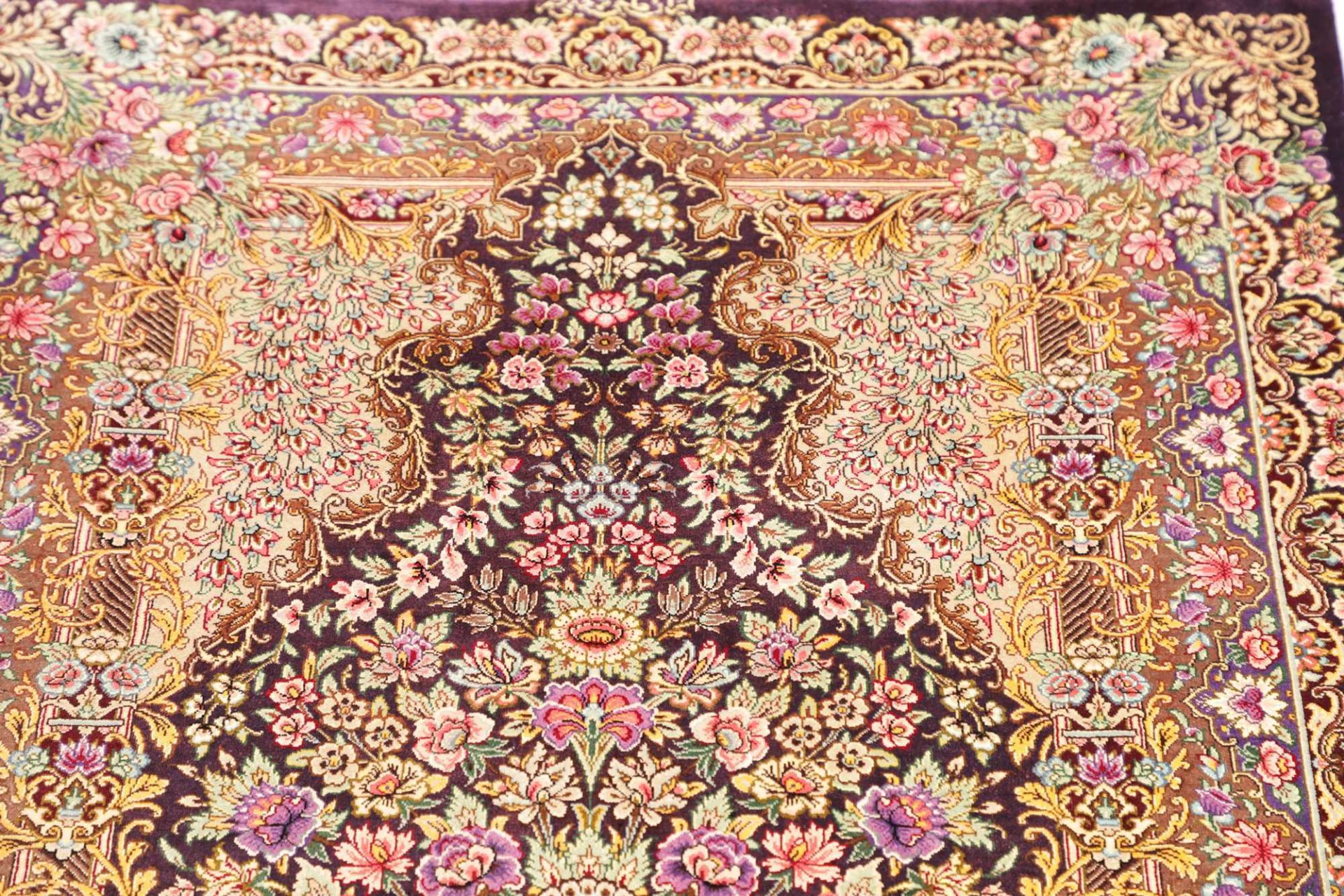 Qom Persian Rug 80 × 116 cm, Silk, hand-knotted