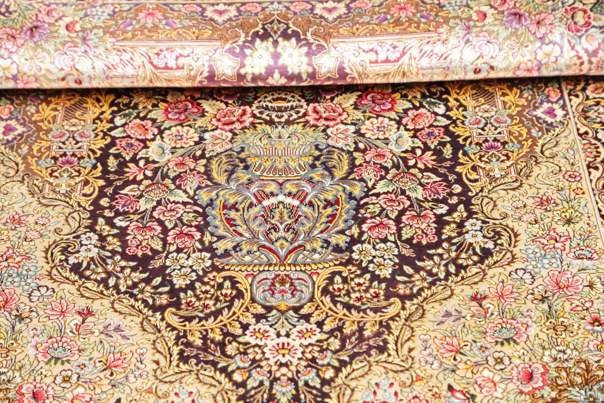 Qom Persian Rug 80 × 116 cm, Silk, hand-knotted