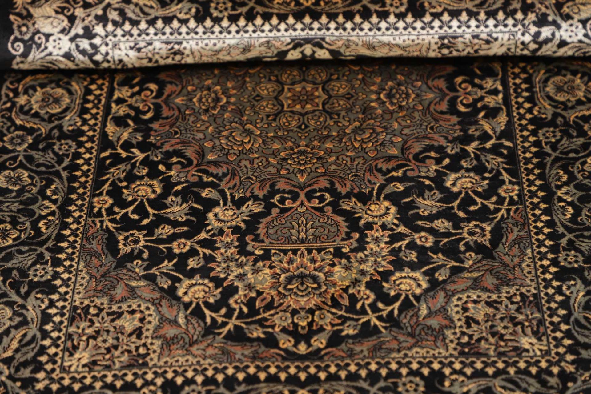 Hand-Knotted Silk Qom Persian Rug, 61 × 88 cm