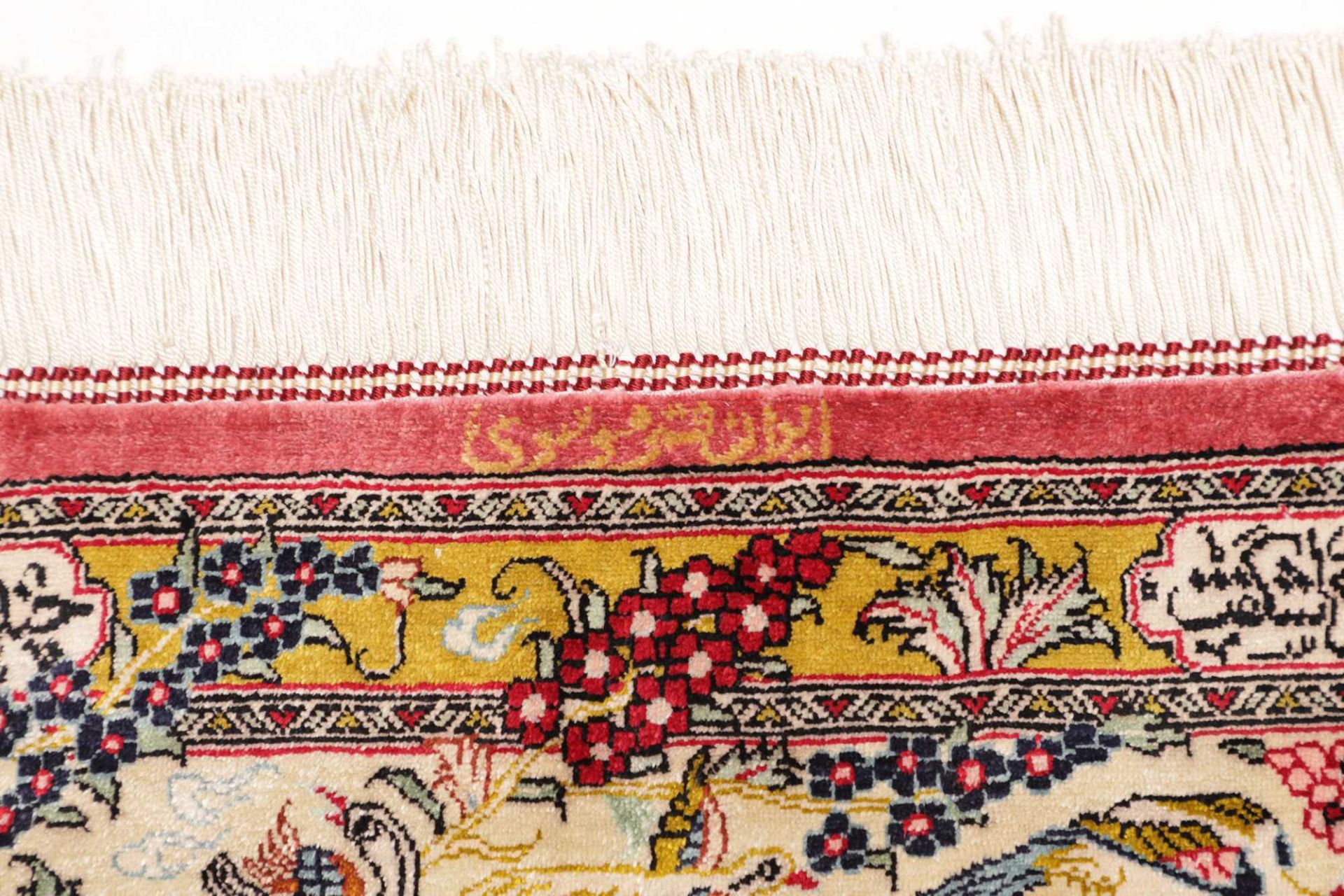Hand-Knotted Silk Qom Persian Rug, 99 × 149 cm
