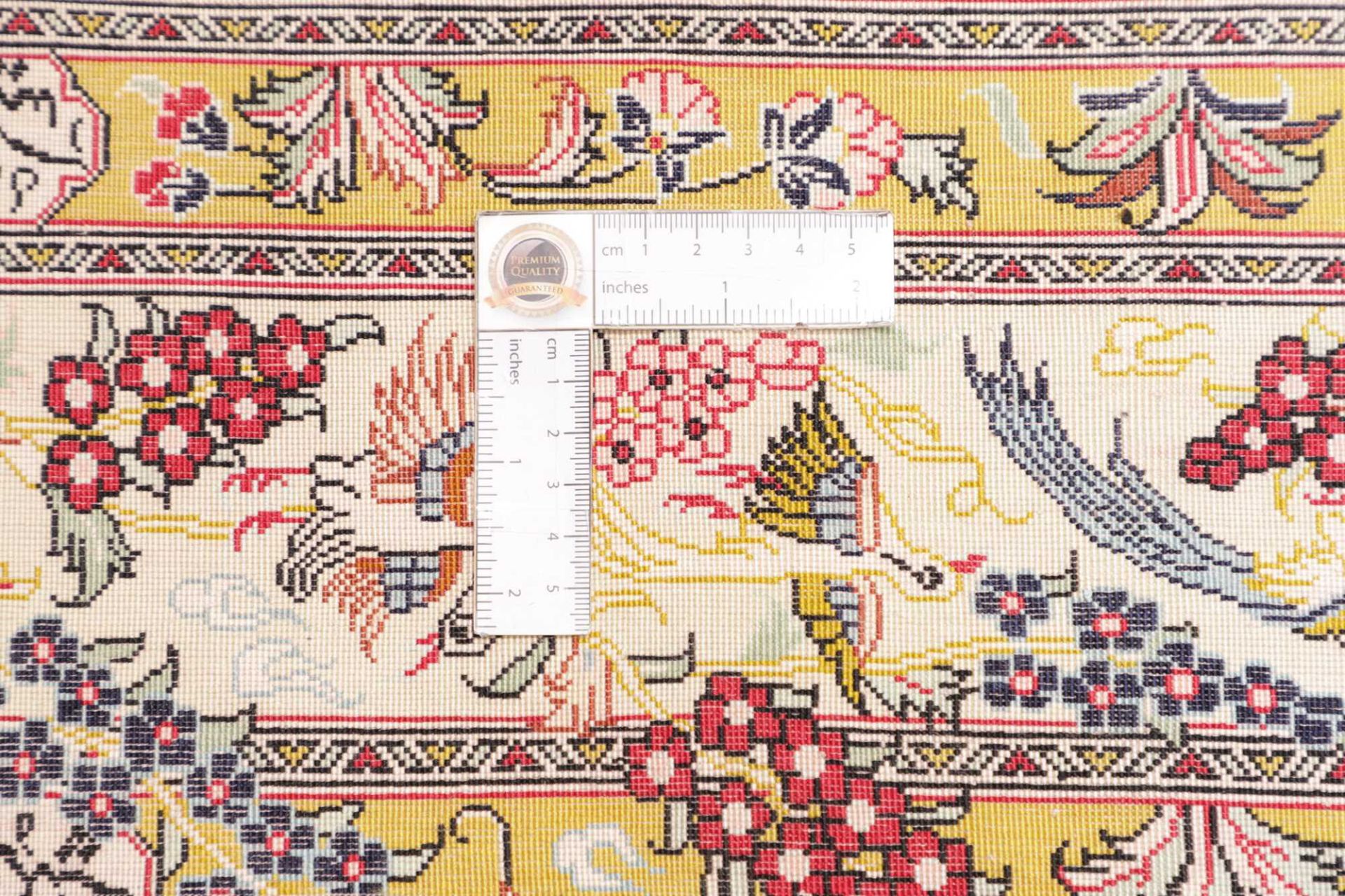 Hand-Knotted Silk Qom Persian Rug, 99 × 149 cm