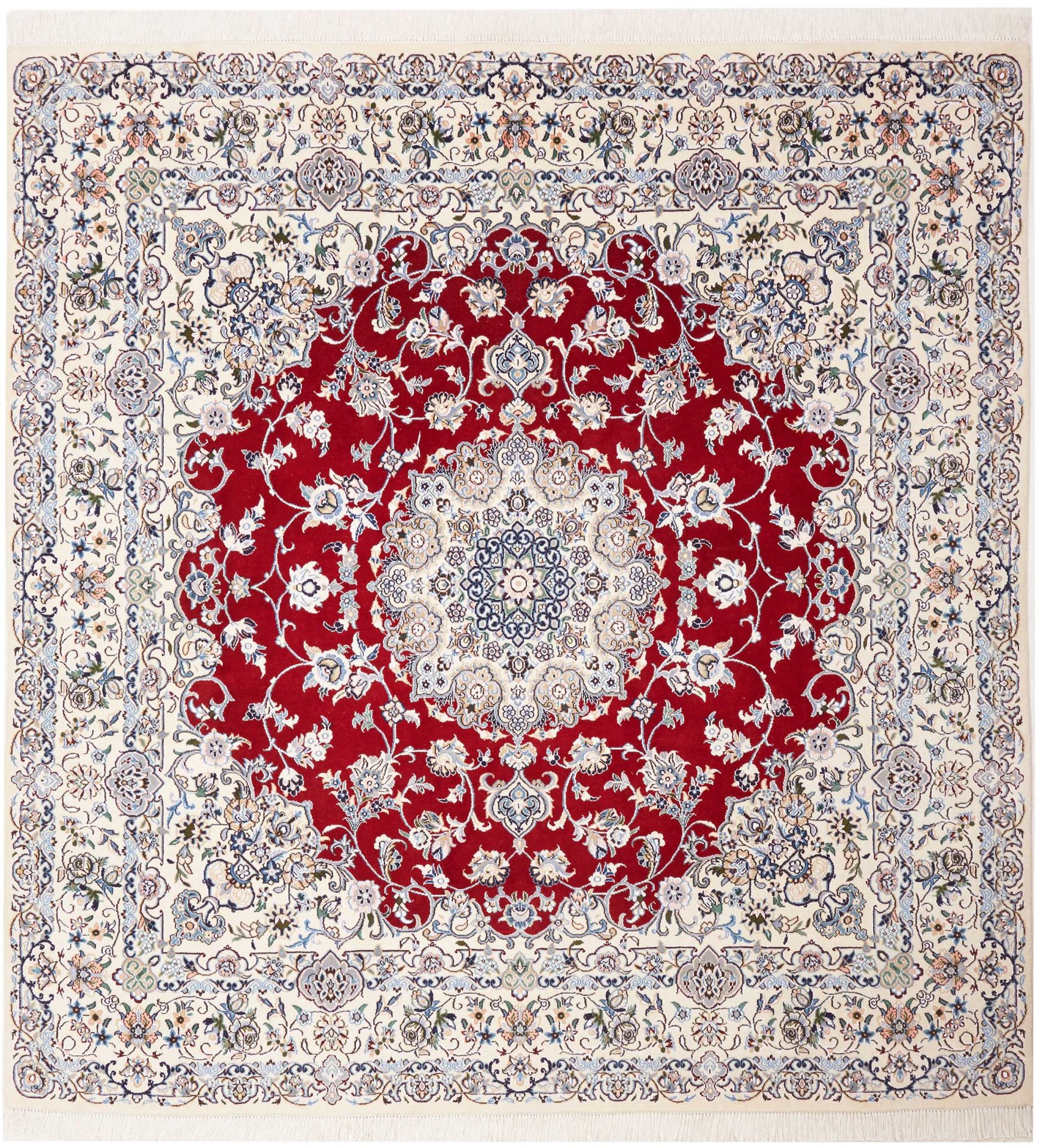 Nain Persian Rug — hand-knotted, 196 × 204 cm, Wool