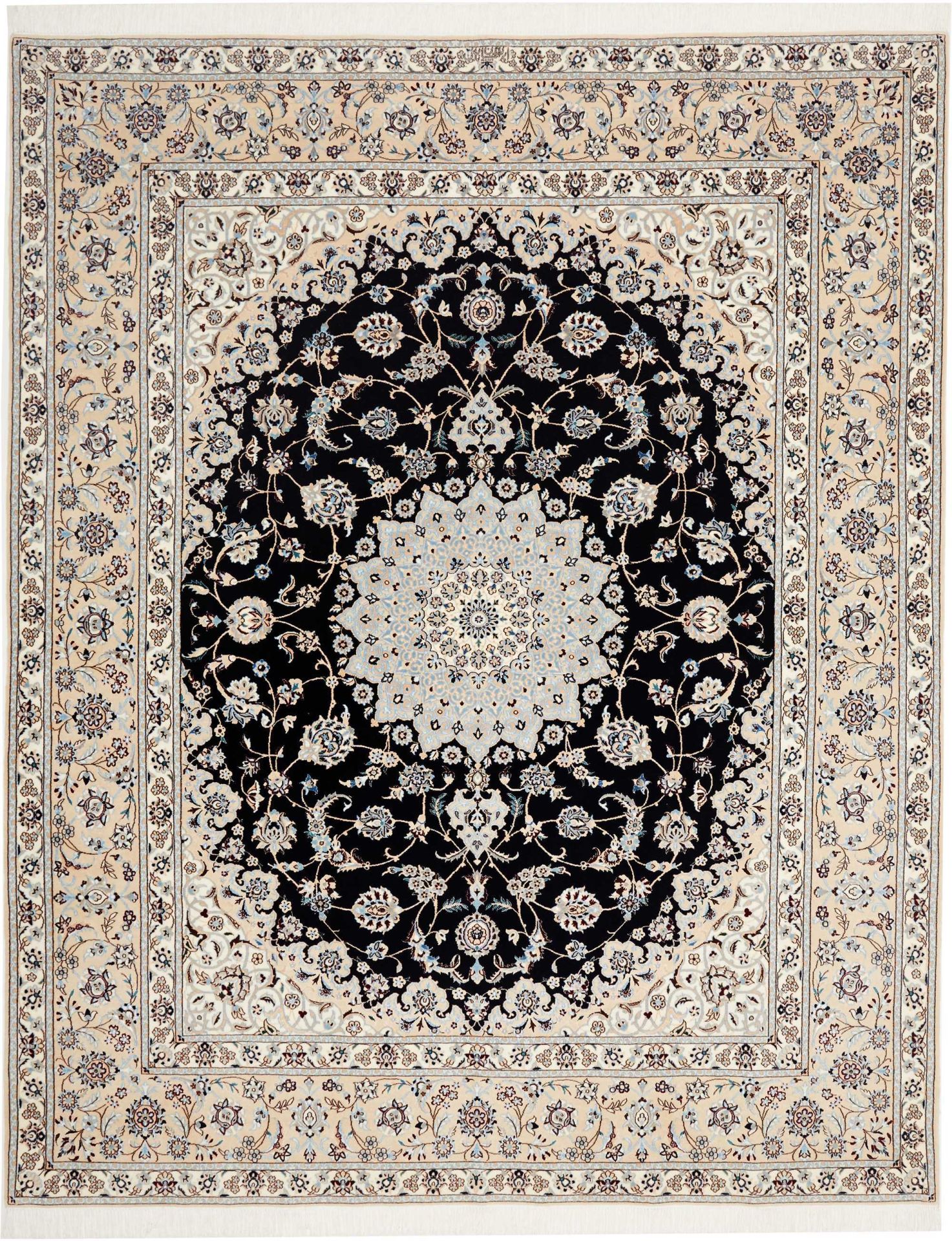 Hand-Knotted Wool Nain Persian Rug, 208 × 261 cm