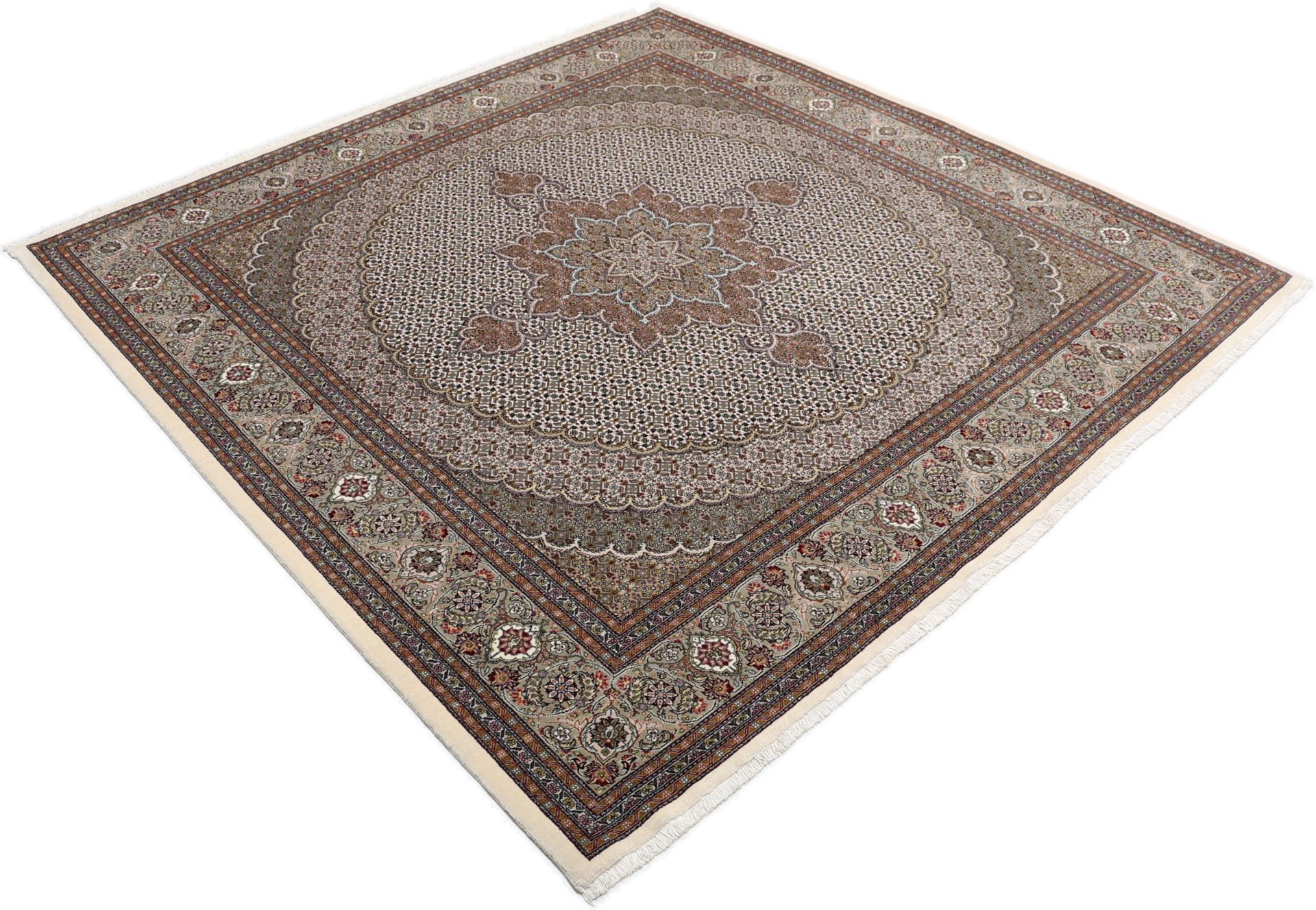 perserteppich-tabriz-200-x-205-cm-schurwolle-seide-handgeknupft-3 Tabriz Persian Rug 200 × 205 cm, Wool & Silk, hand-knotted