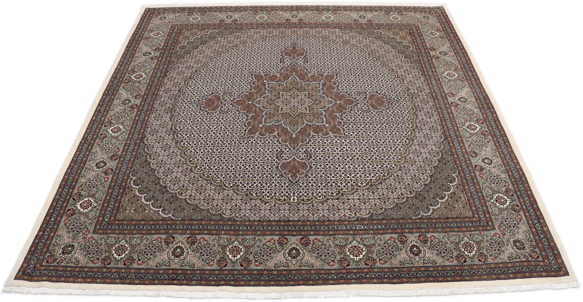 perserteppich-tabriz-200-x-205-cm-schurwolle-seide-handgeknupft-7 Tabriz Persian Rug 200 × 205 cm, Wool & Silk, hand-knotted