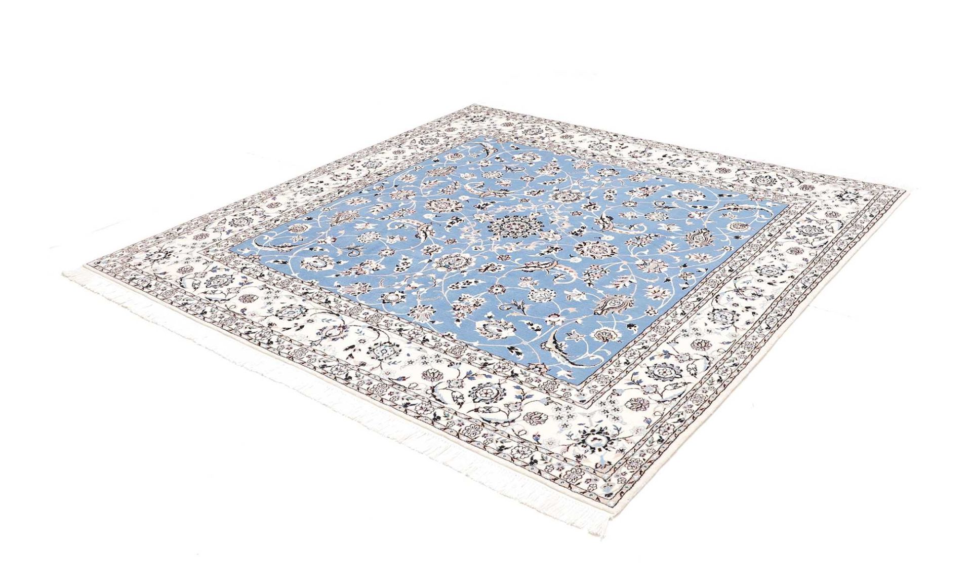 Hand-Knotted Wool Nain Persian Rug, 209 × 207 cm