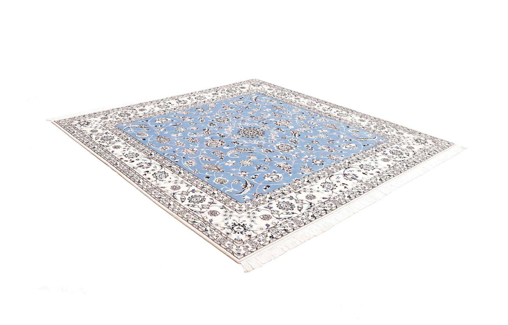 Hand-Knotted Wool Nain Persian Rug, 209 × 207 cm