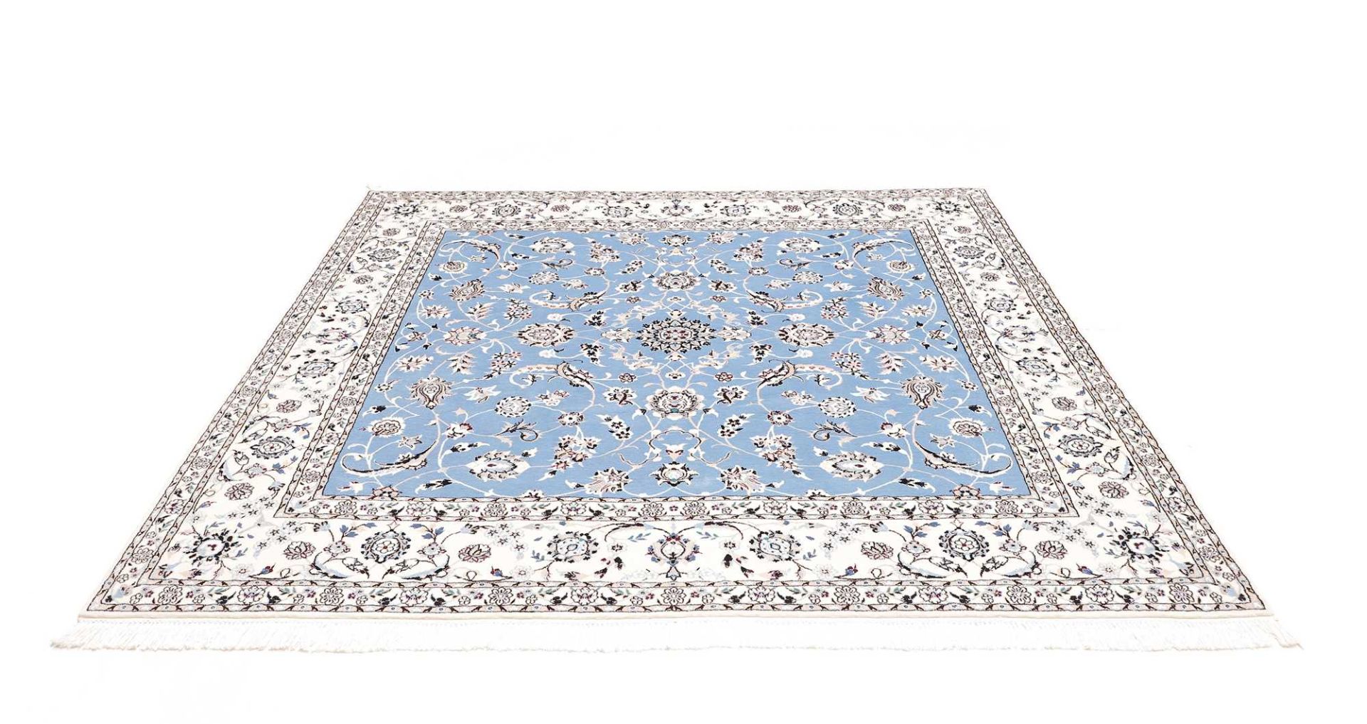Hand-Knotted Wool Nain Persian Rug, 209 × 207 cm
