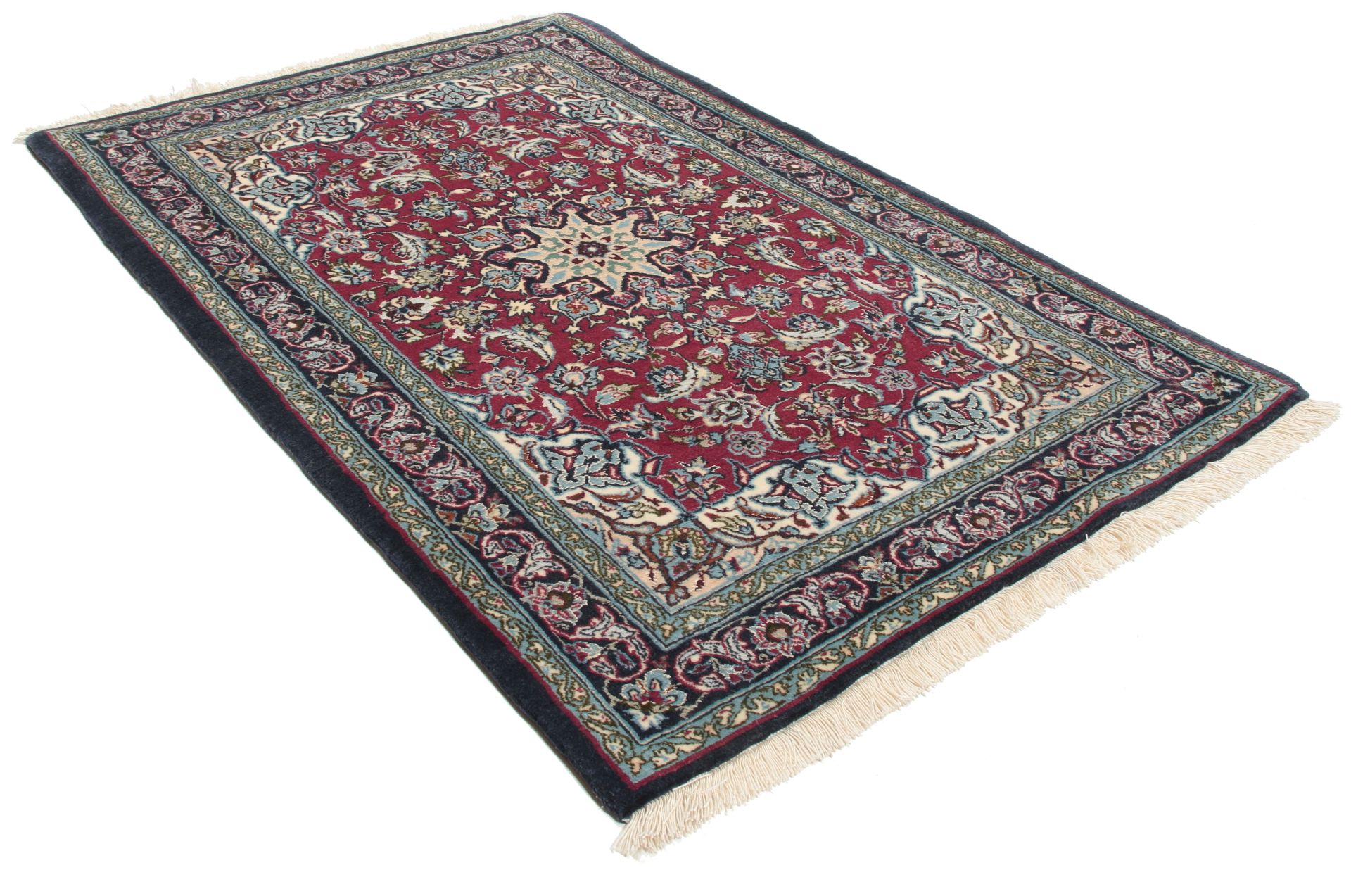 Hand-Knotted Wool & Silk Isfahan Persian Rug, 68 × 103 cm