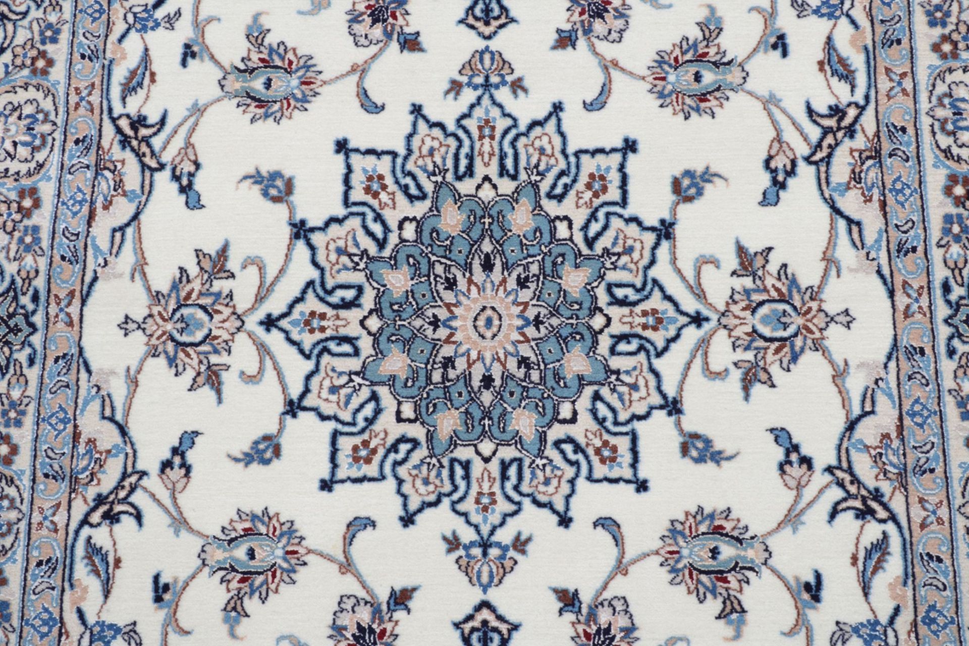 Nain Persian Rug — hand-knotted, 100 × 145 cm, Wool & Silk