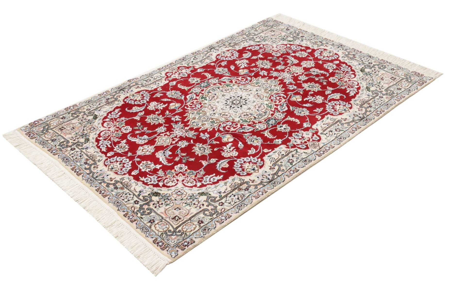 Hand-Knotted Wool Nain Persian Rug, 103 × 156 cm