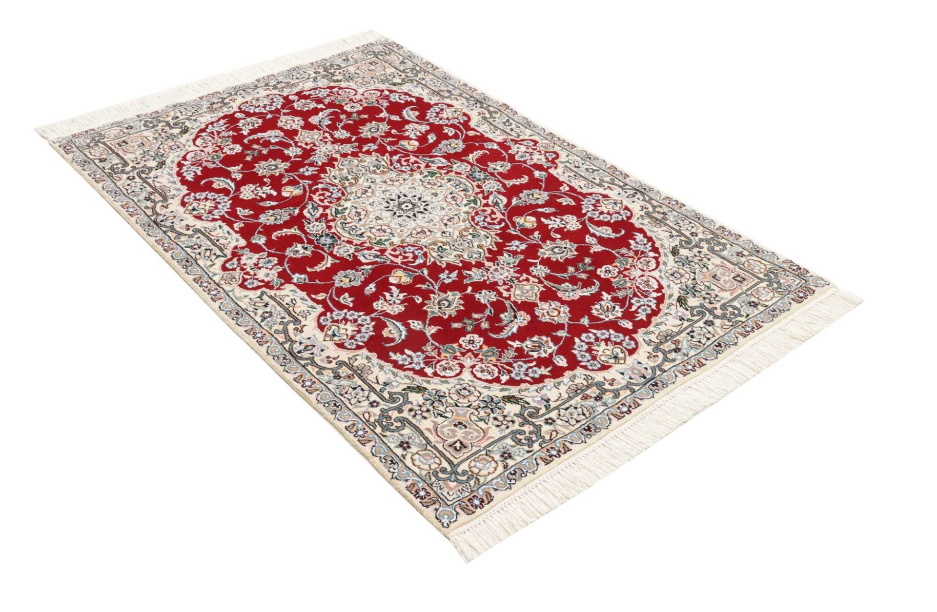 Hand-Knotted Wool Nain Persian Rug, 103 × 156 cm