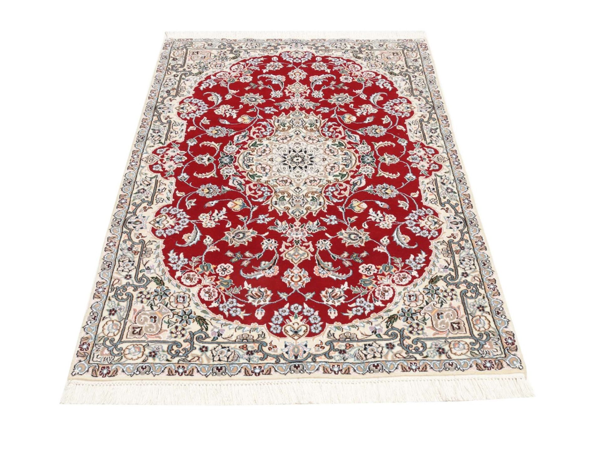 Hand-Knotted Wool Nain Persian Rug, 103 × 156 cm
