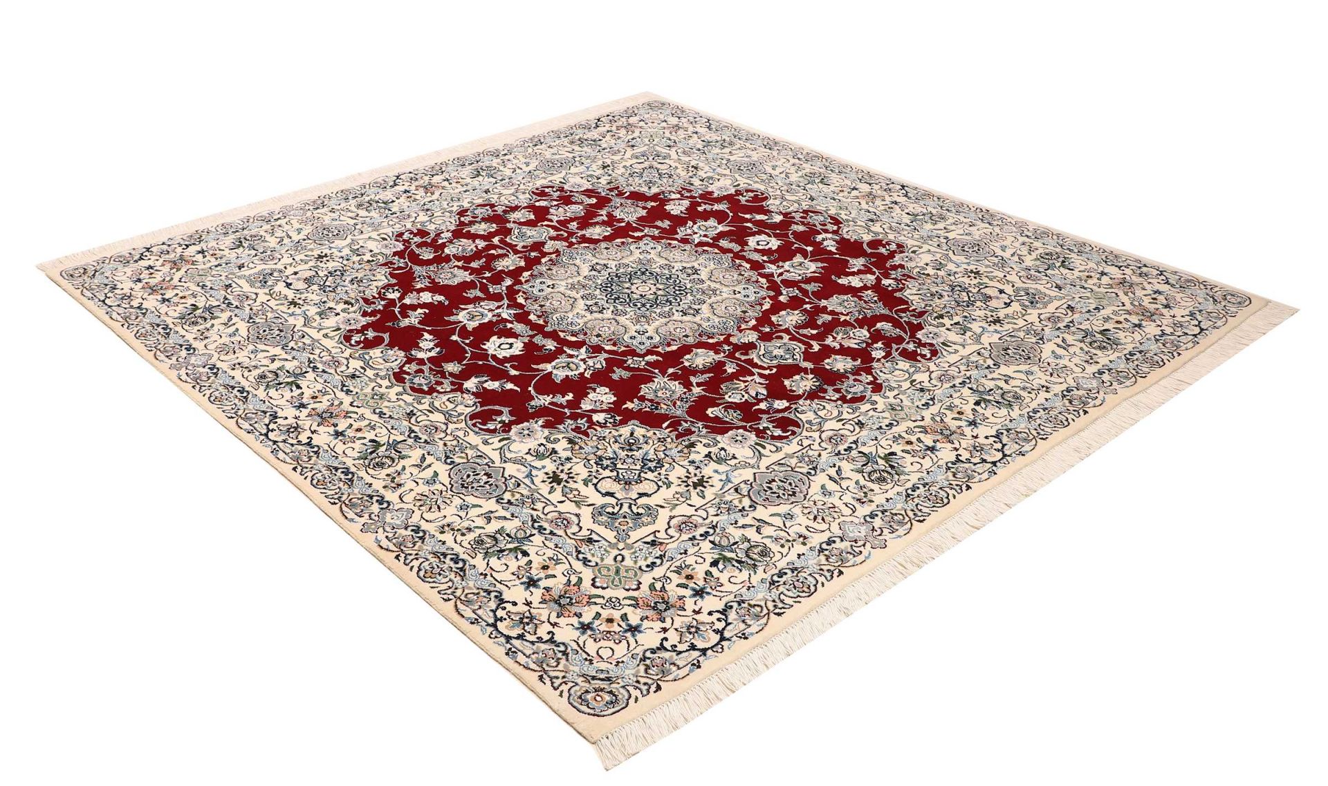 Nain Persian Rug — hand-knotted, 196 × 204 cm, Wool