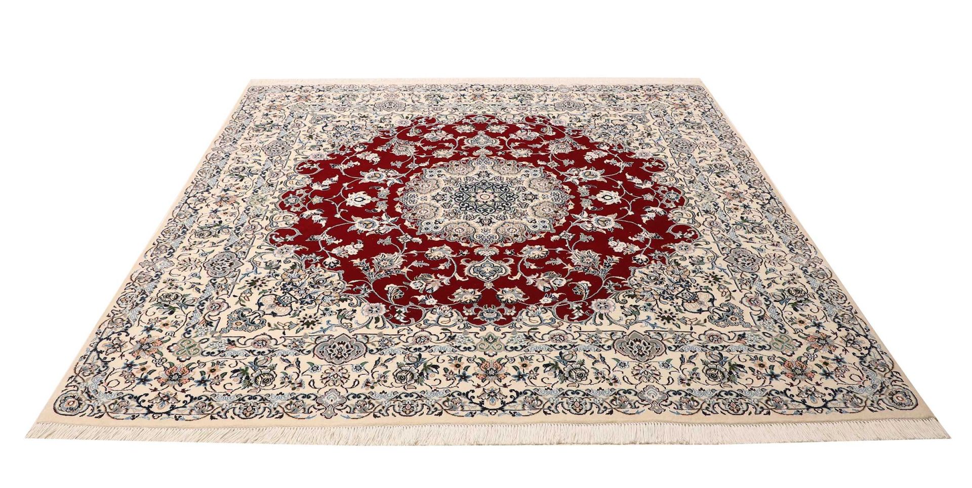 Nain Persian Rug — hand-knotted, 196 × 204 cm, Wool