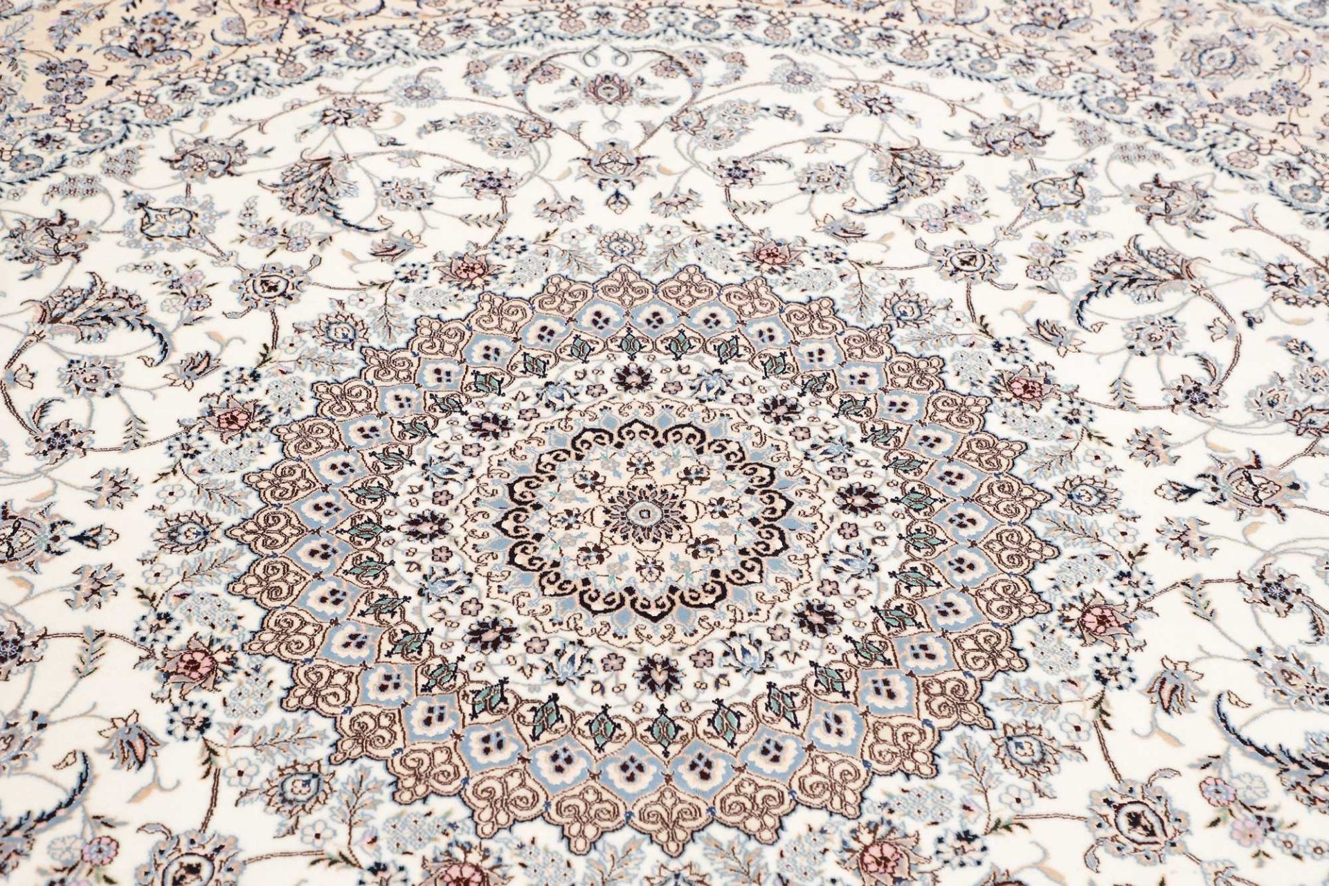 Hand-Knotted Wool Nain Persian Rug, 246 × 244 cm