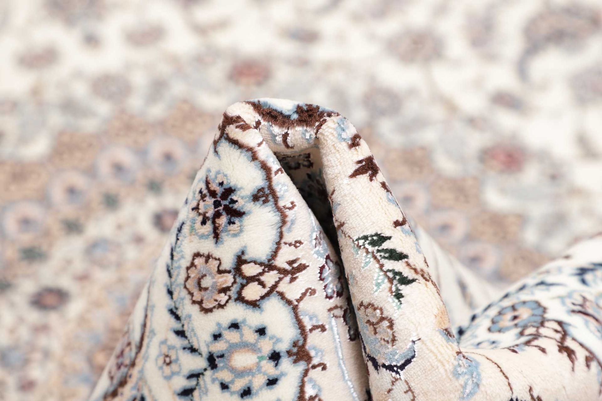 Hand-Knotted Wool Nain Persian Rug, 246 × 244 cm