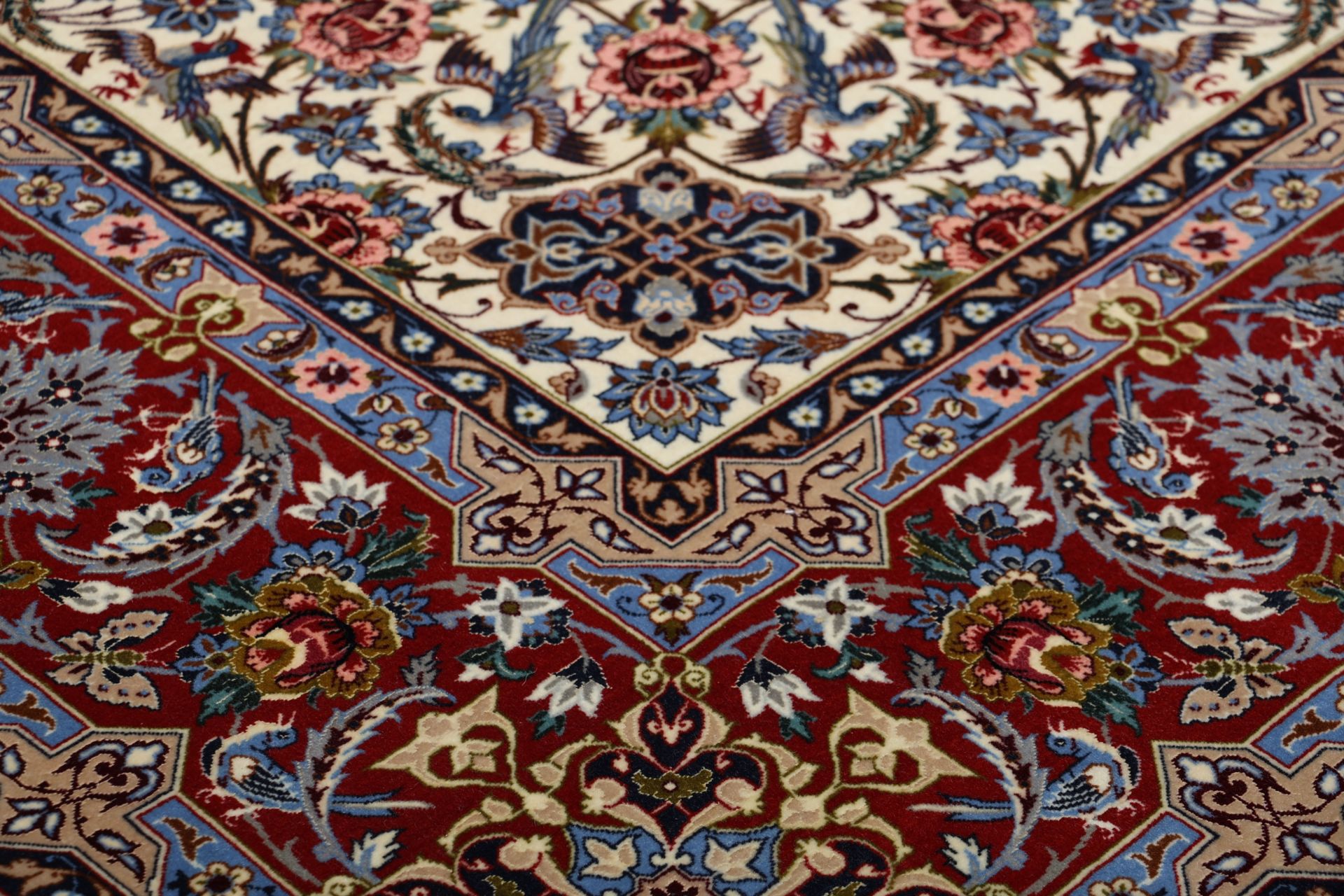 Isfahan Persian Rug — hand-knotted, 193 × 200 cm, Wool & Silk