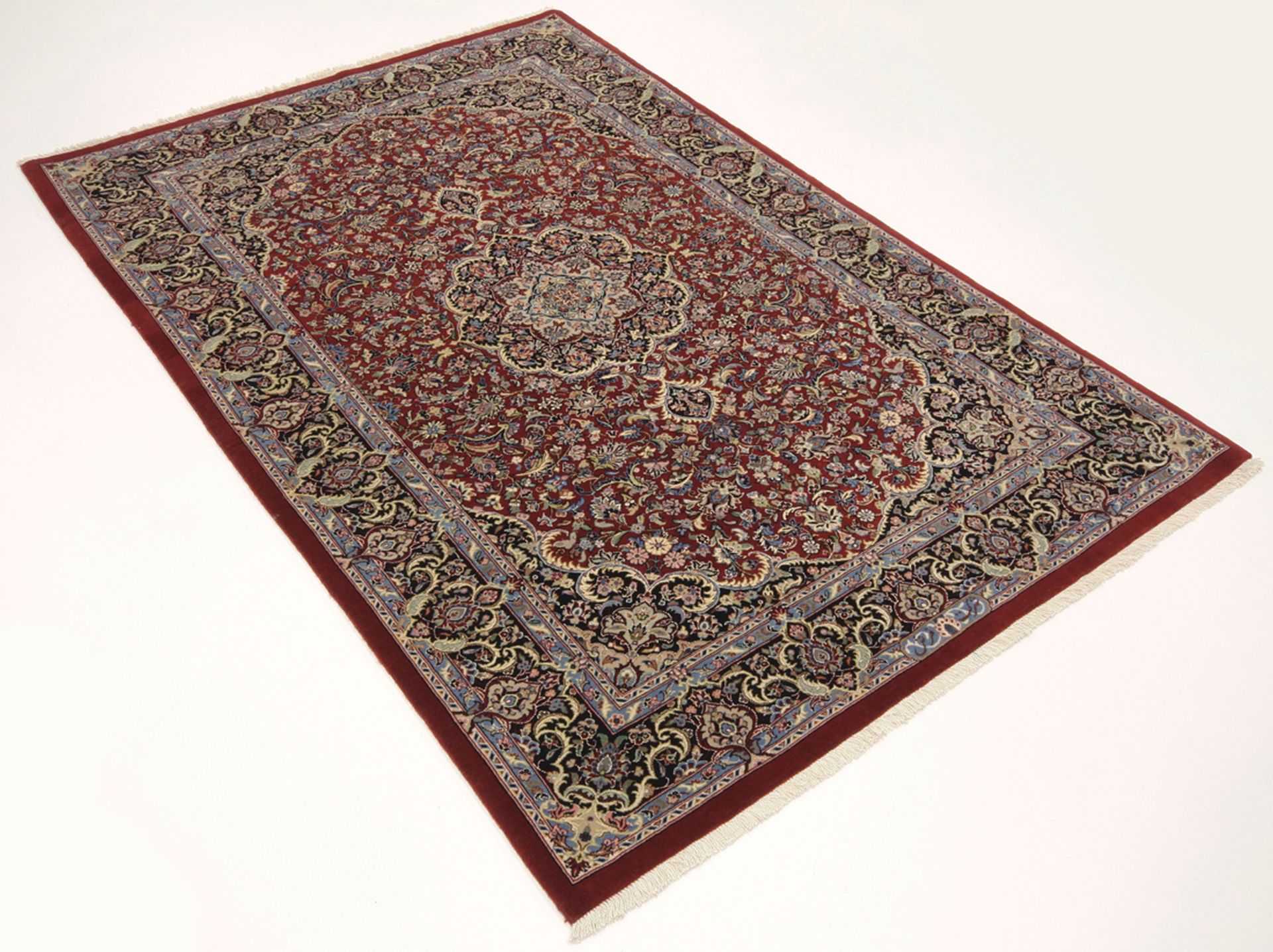 Hand-Knotted Wool & Silk Isfahan Persian Rug, 105 × 165 cm