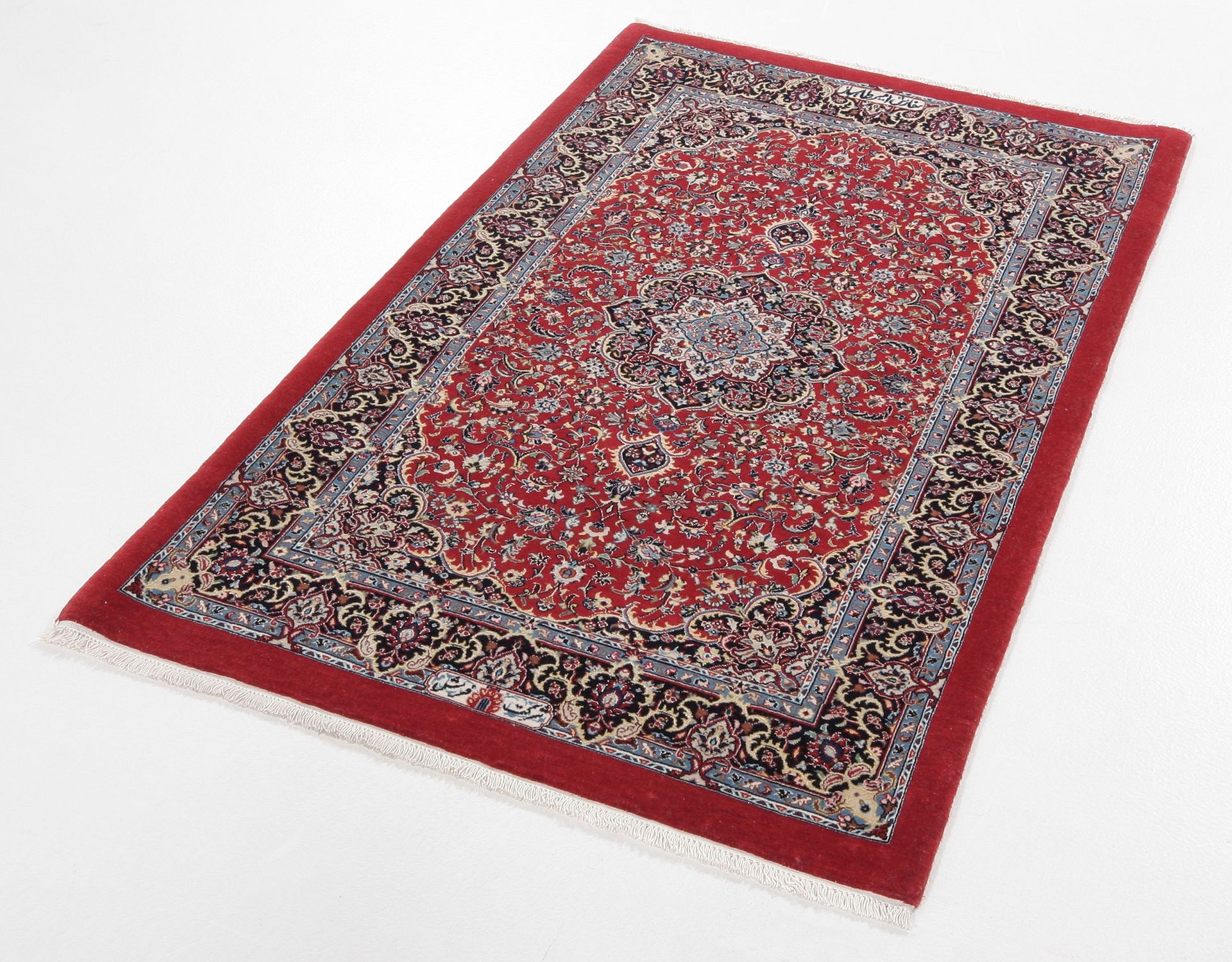Isfahan Persian Rug 80 × 128 cm, Wool & Silk, hand-knotted