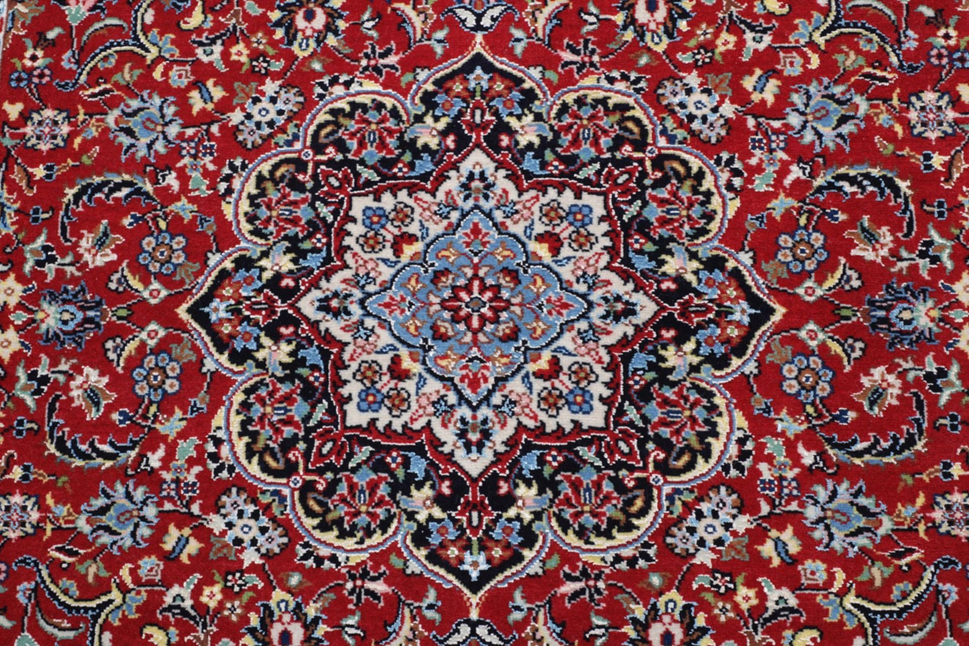 Isfahan Persian Rug 80 × 128 cm, Wool & Silk, hand-knotted