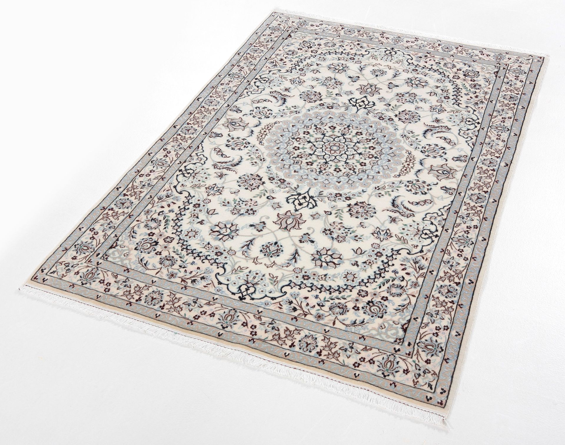 Nain Persian Rug — hand-knotted, 100 × 153 cm, Wool & Silk