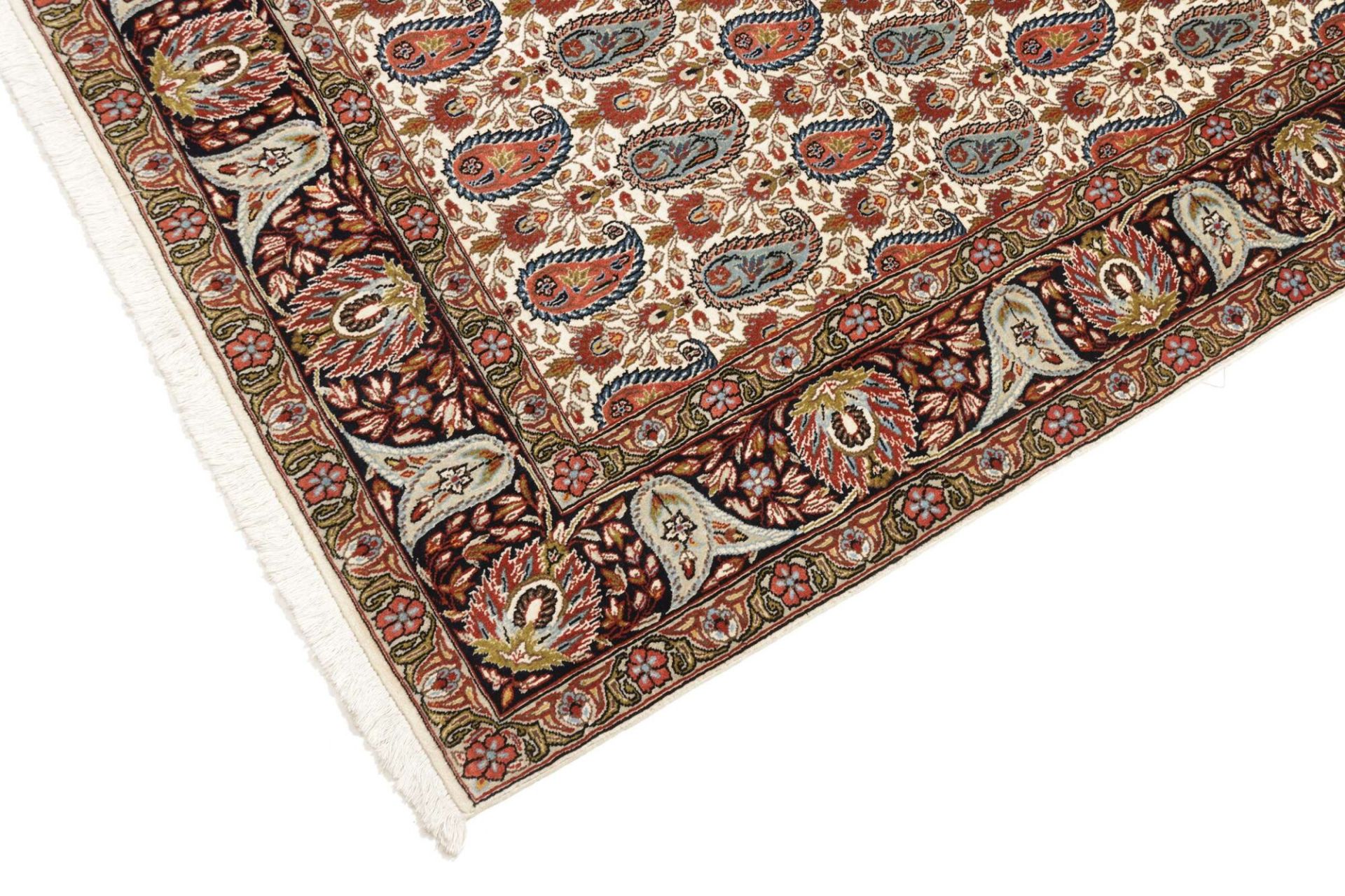 Hand-Knotted Wool & Silk Isfahan Persian Rug, 151 × 217 cm