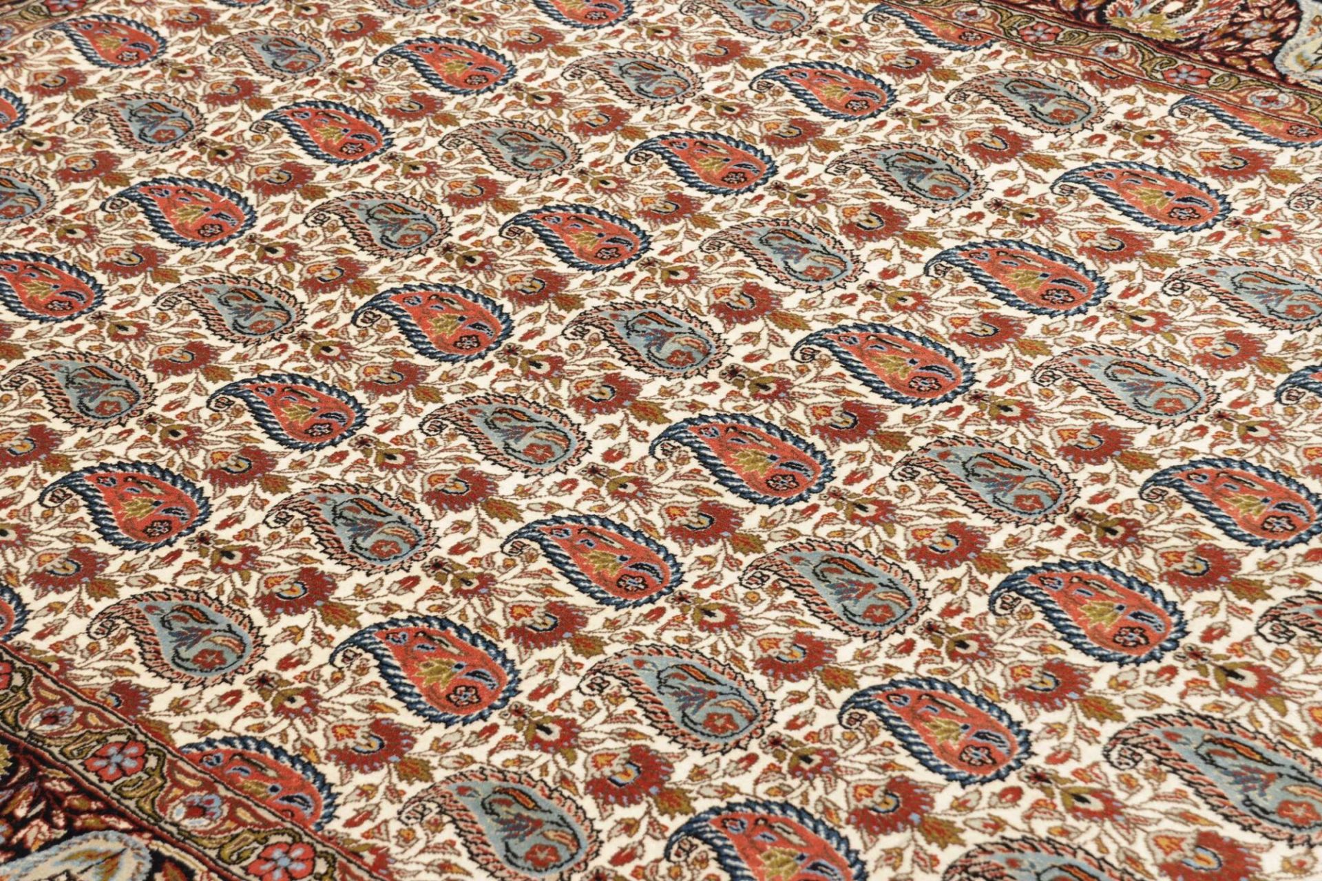Hand-Knotted Wool & Silk Isfahan Persian Rug, 151 × 217 cm