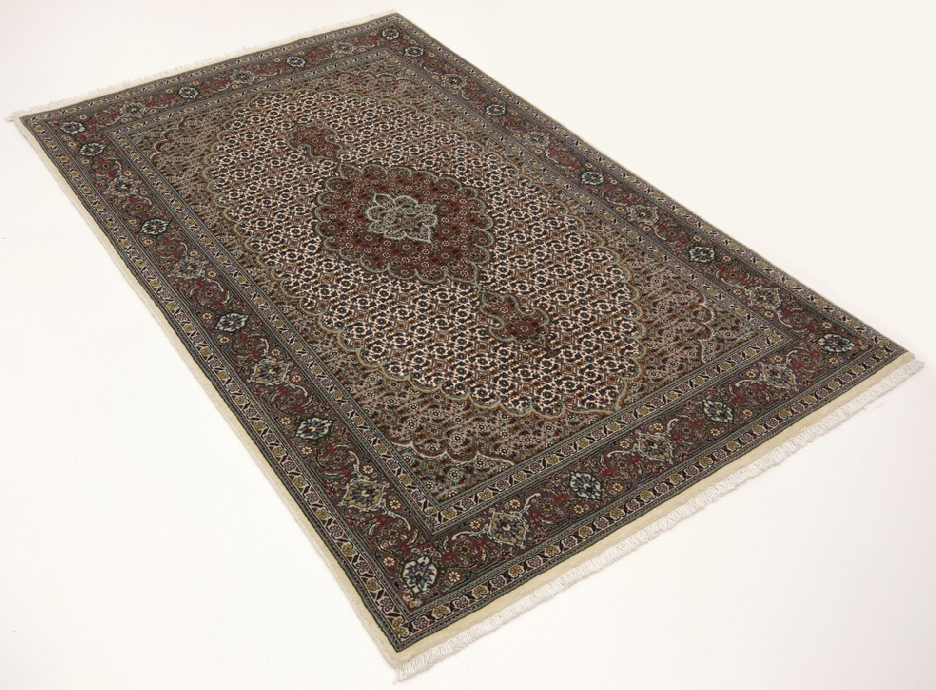 Hand-Knotted Wool & Silk Tabriz Persian Rug, 100 × 160 cm