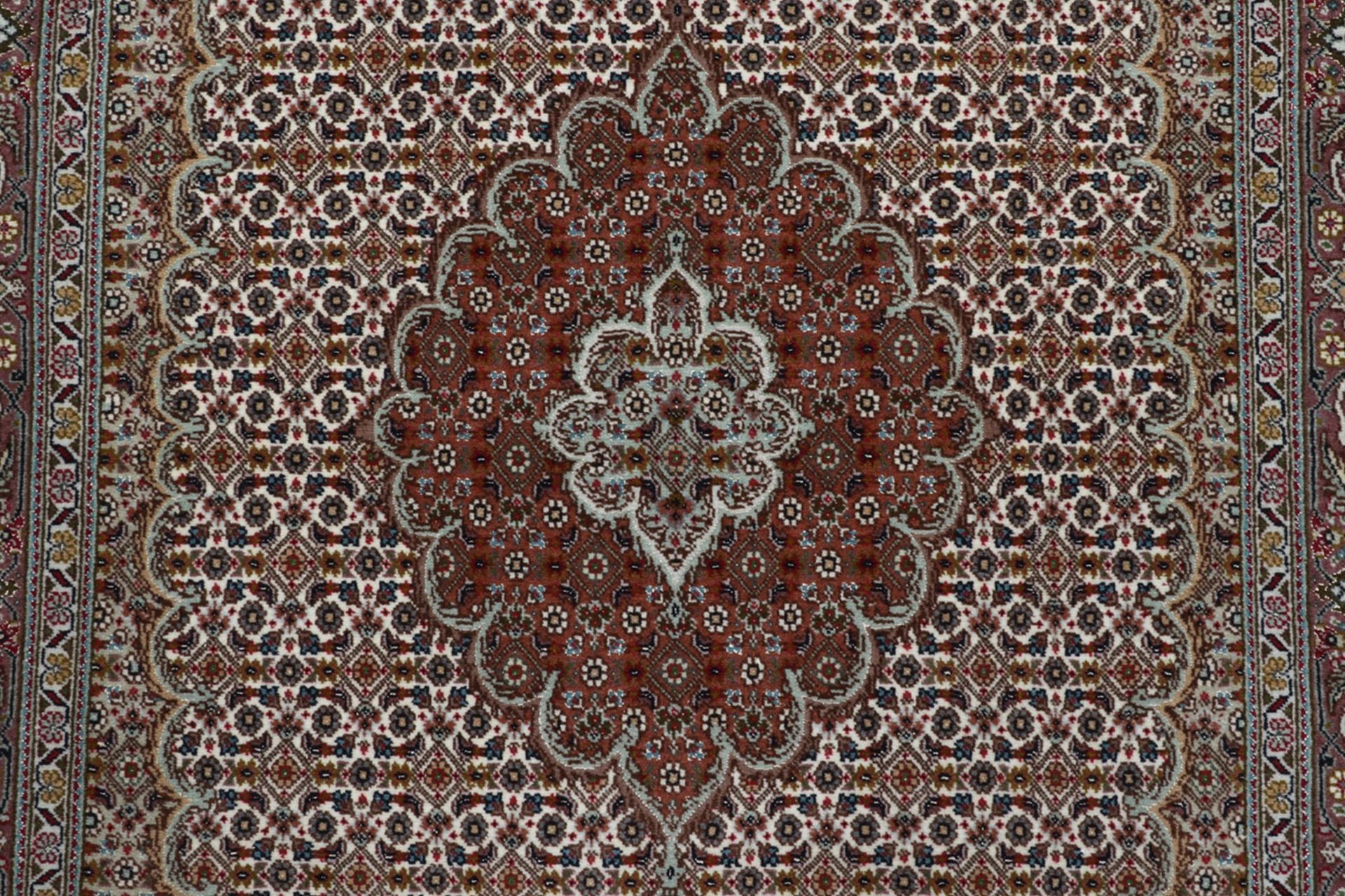 Hand-Knotted Wool & Silk Tabriz Persian Rug, 100 × 160 cm