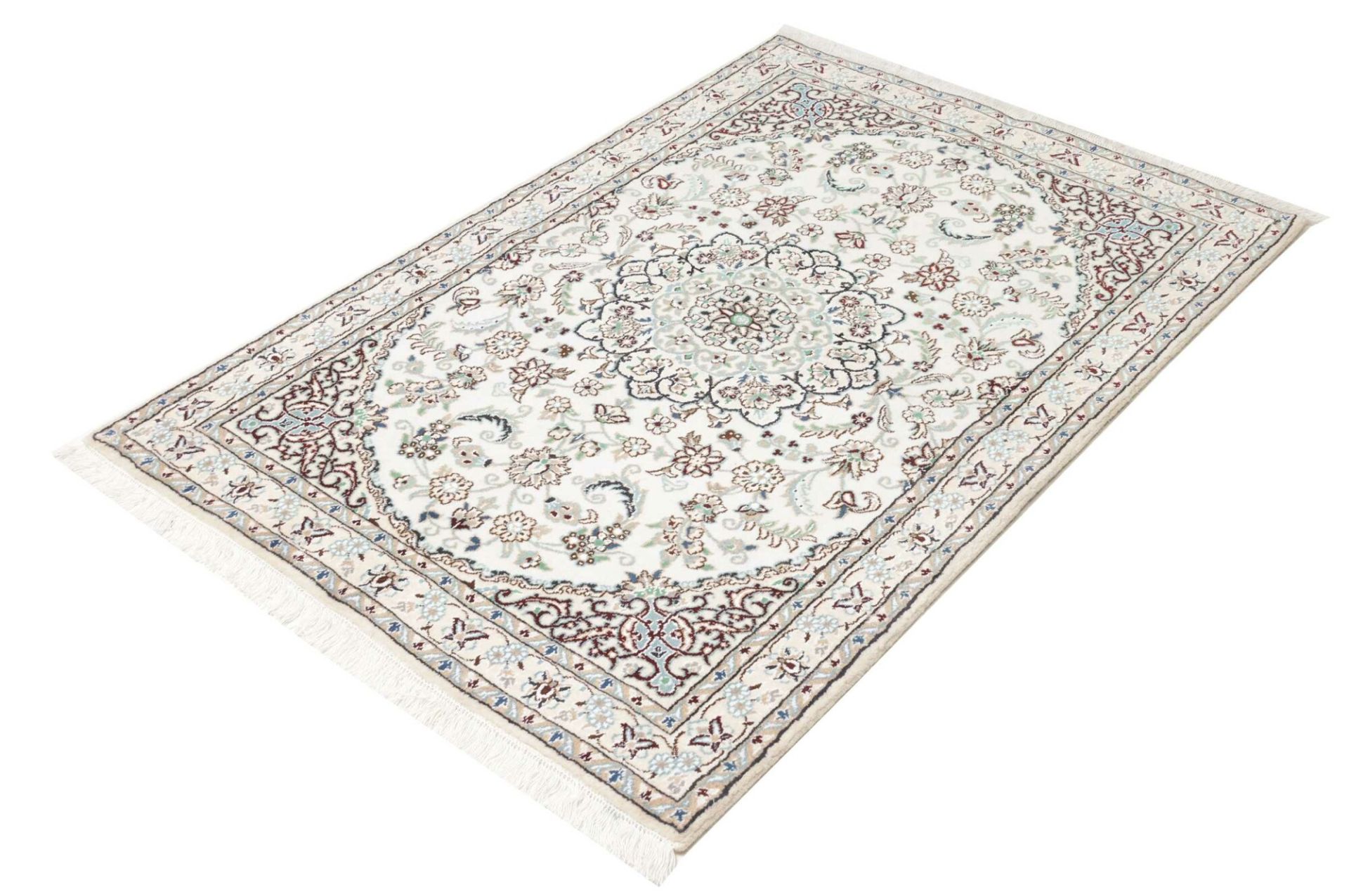Hand-Knotted Wool Nain Persian Rug, 103 × 144 cm