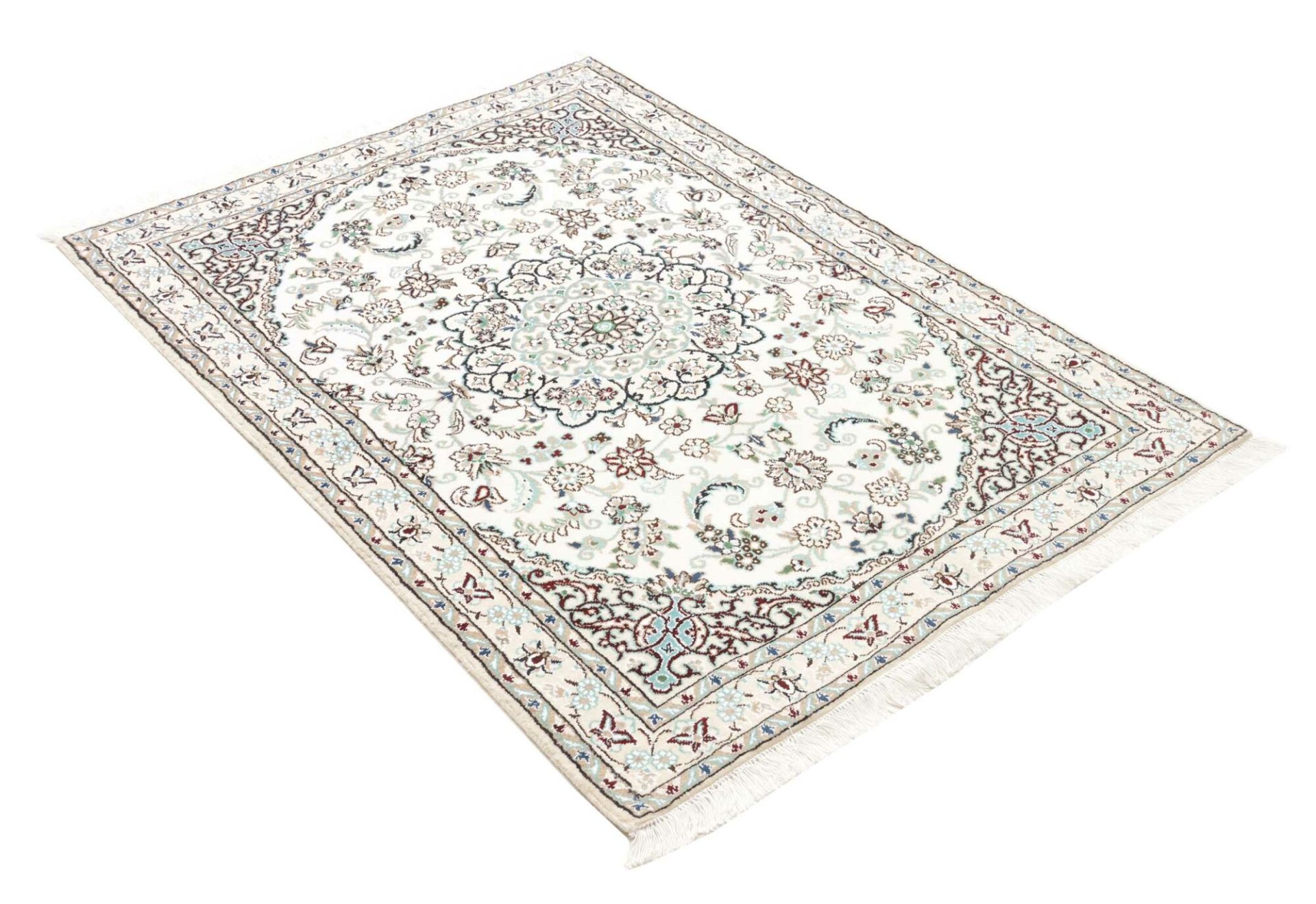 Hand-Knotted Wool Nain Persian Rug, 103 × 144 cm