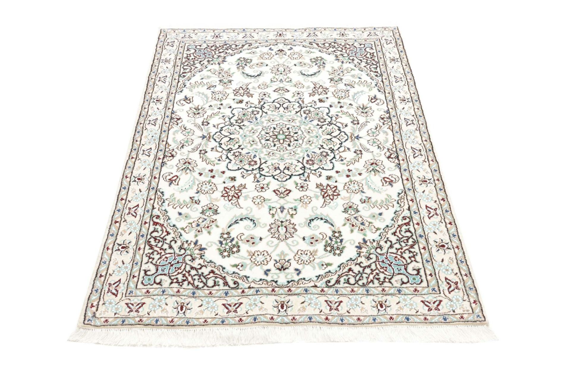 Hand-Knotted Wool Nain Persian Rug, 103 × 144 cm