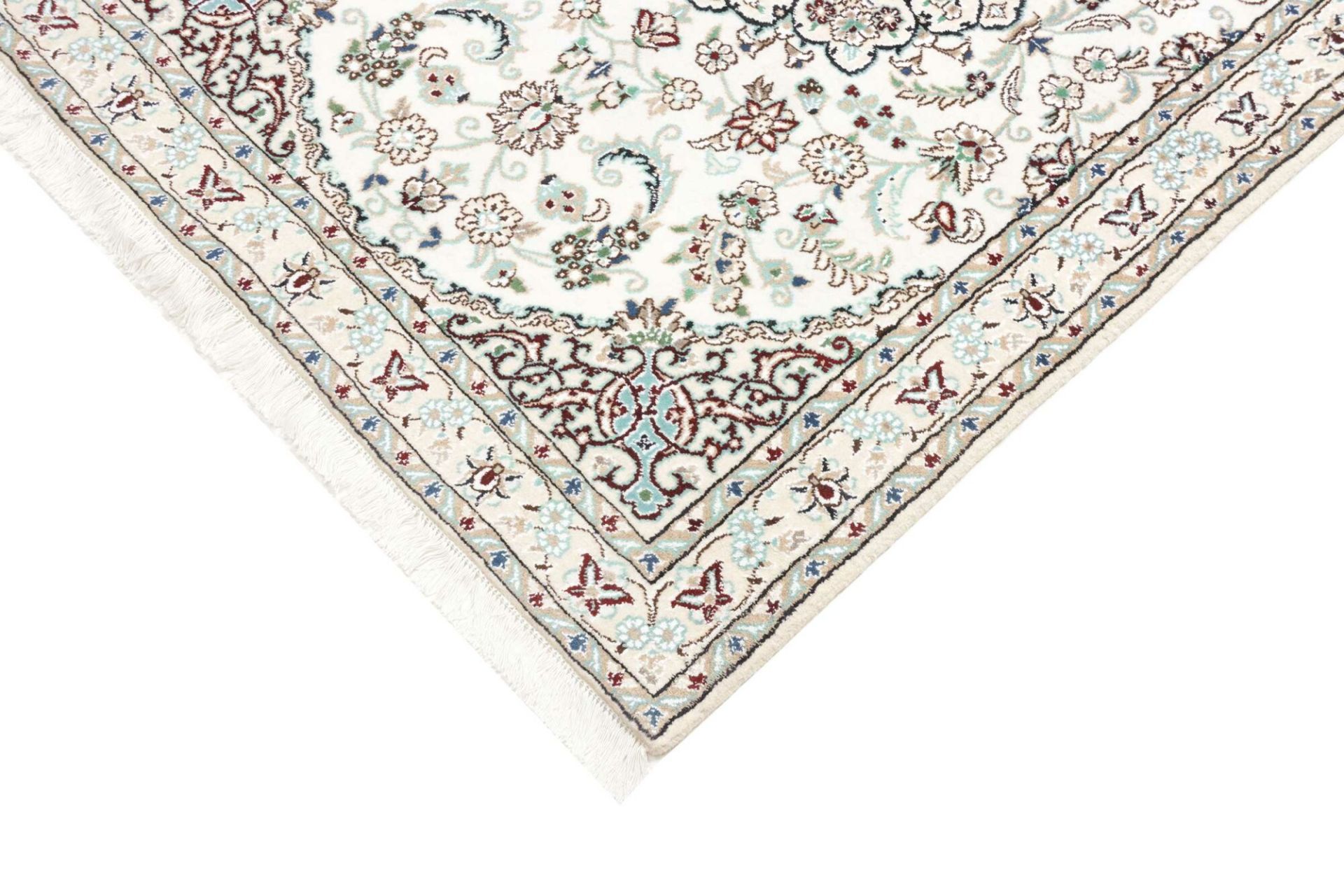 Hand-Knotted Wool Nain Persian Rug, 103 × 144 cm