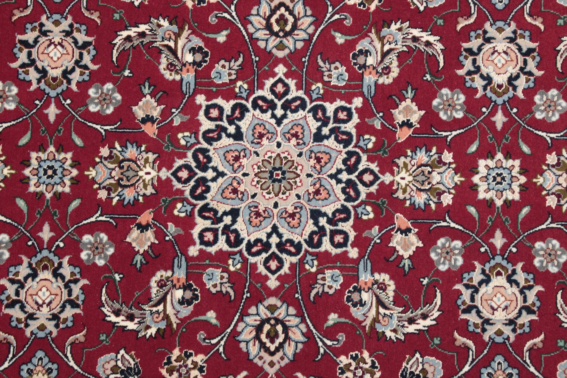 Isfahan Persian Rug — hand-knotted, 77 × 266 cm, Wool & Silk