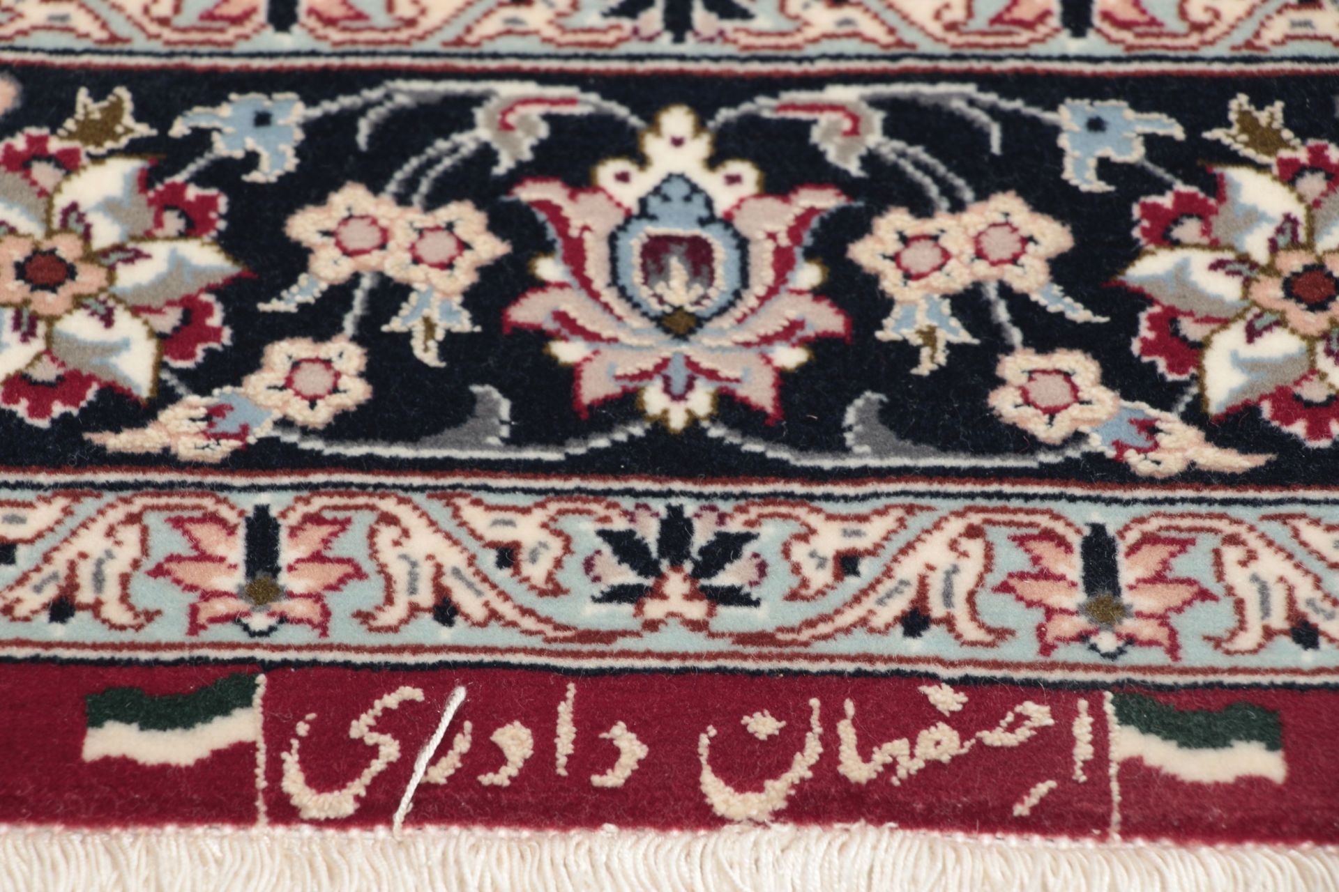 Isfahan Persian Rug — hand-knotted, 77 × 266 cm, Wool & Silk