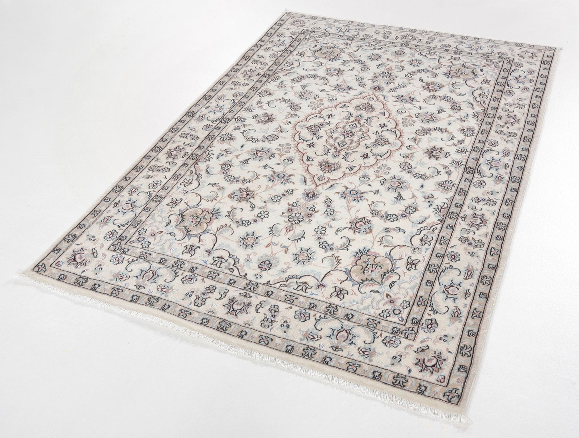 Nain Persian Rug — hand-knotted, 108 × 160 cm, Wool & Silk